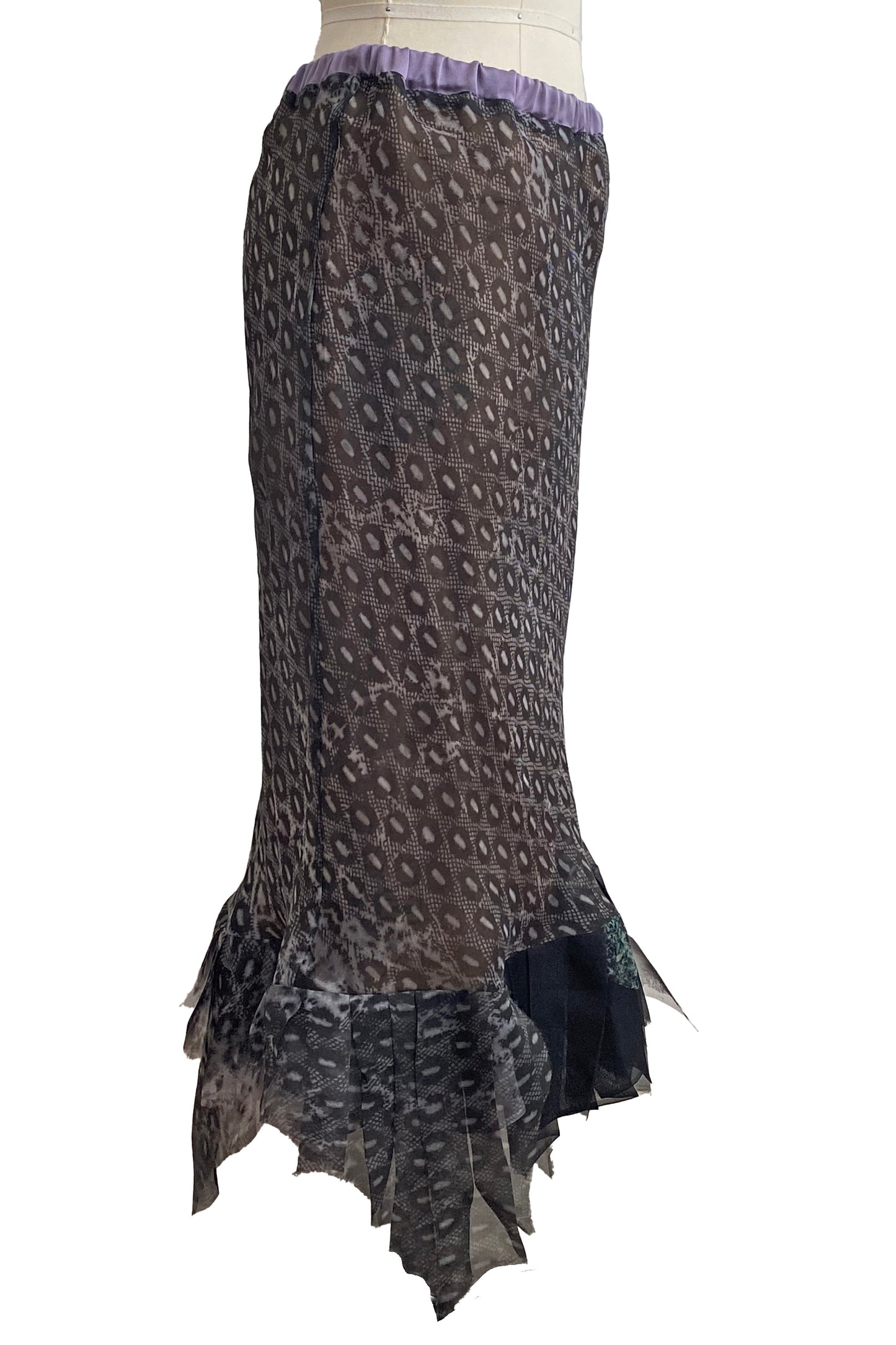 Toulouse Reversable Skirt | Lace Print | Black & Grey | Small