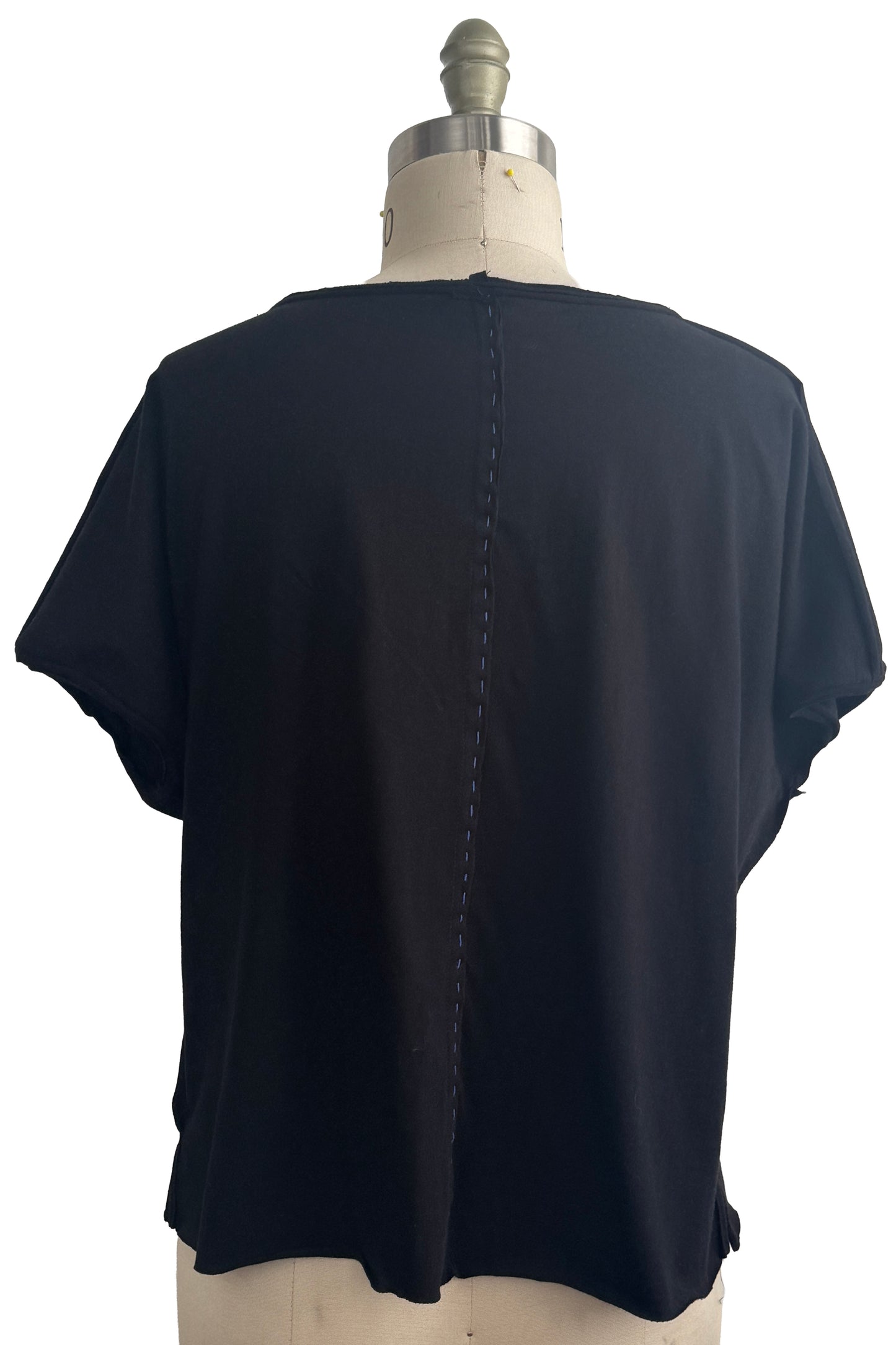 Jen Top | Organic Cotton Jersey | Needle Felted Crawfish | Black & Grey | Medium