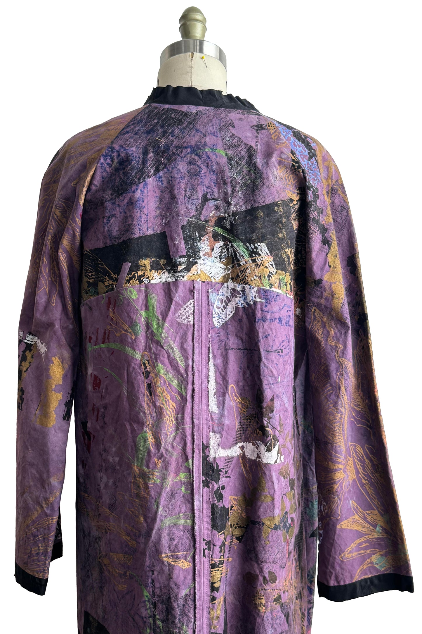 Juno Coat | Cotton Canvas | Chaos Print | Purple & Black | Medium