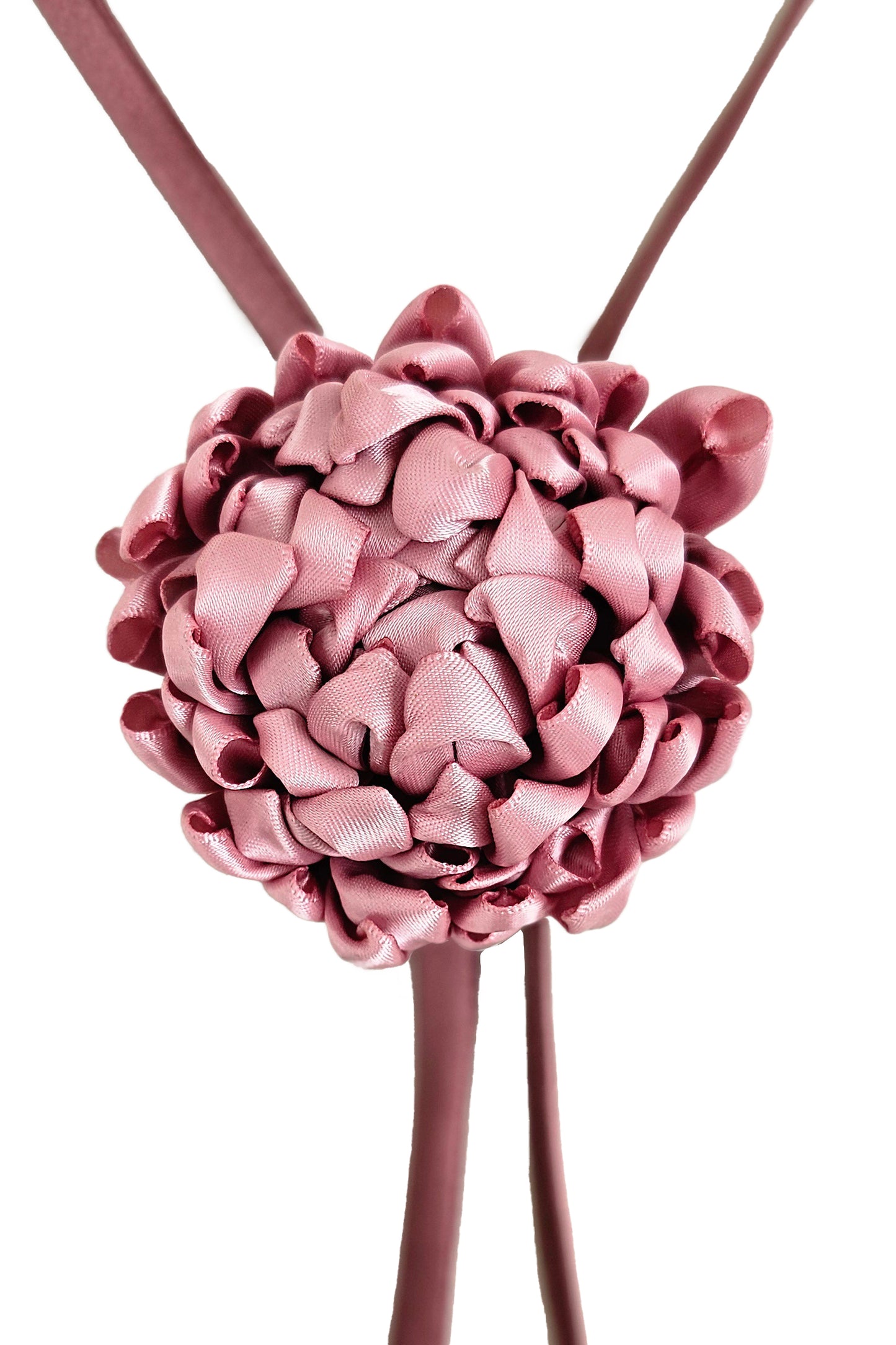 Adriana Bolo Lariat | Tsumami Chrysanthemum | Silk | Pink