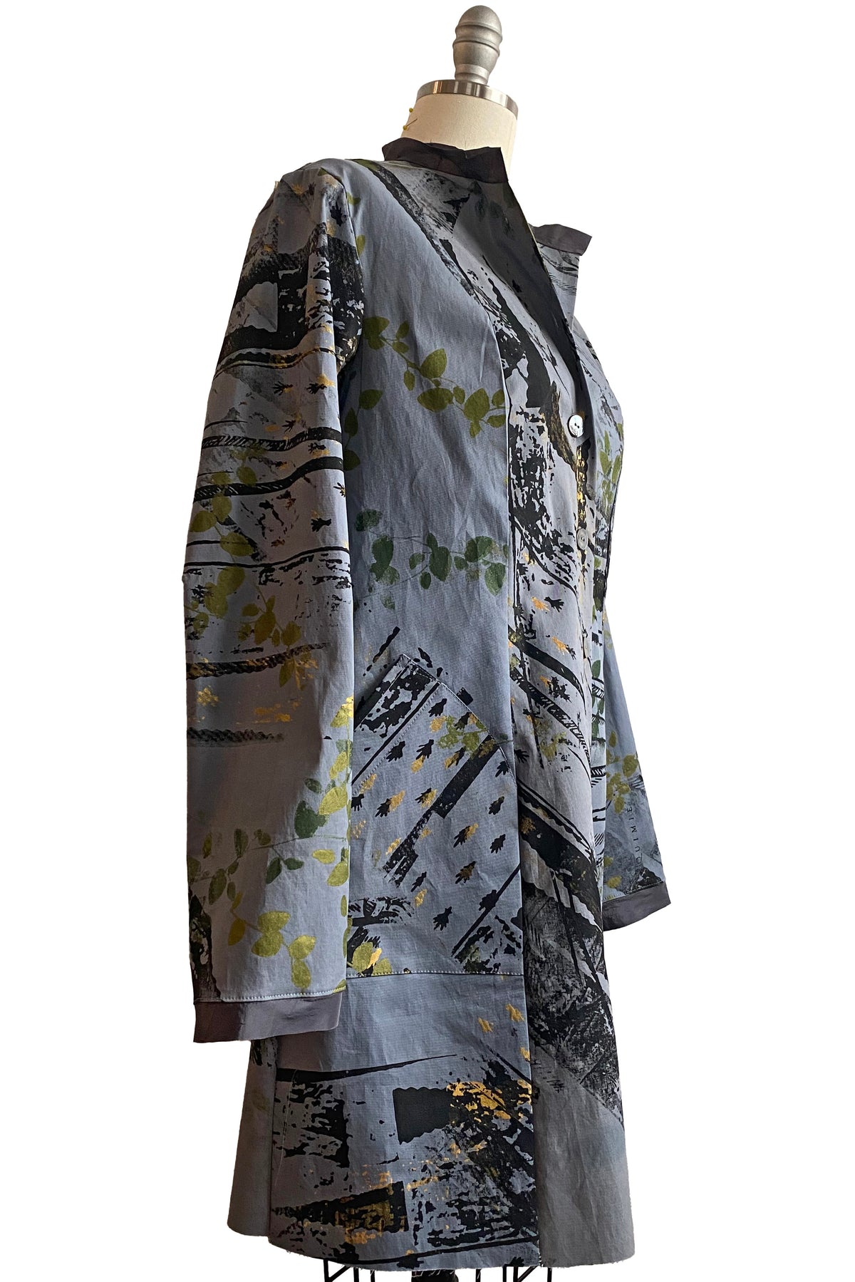Hampton Coat | Cotton | Brass Print | Grey | Small