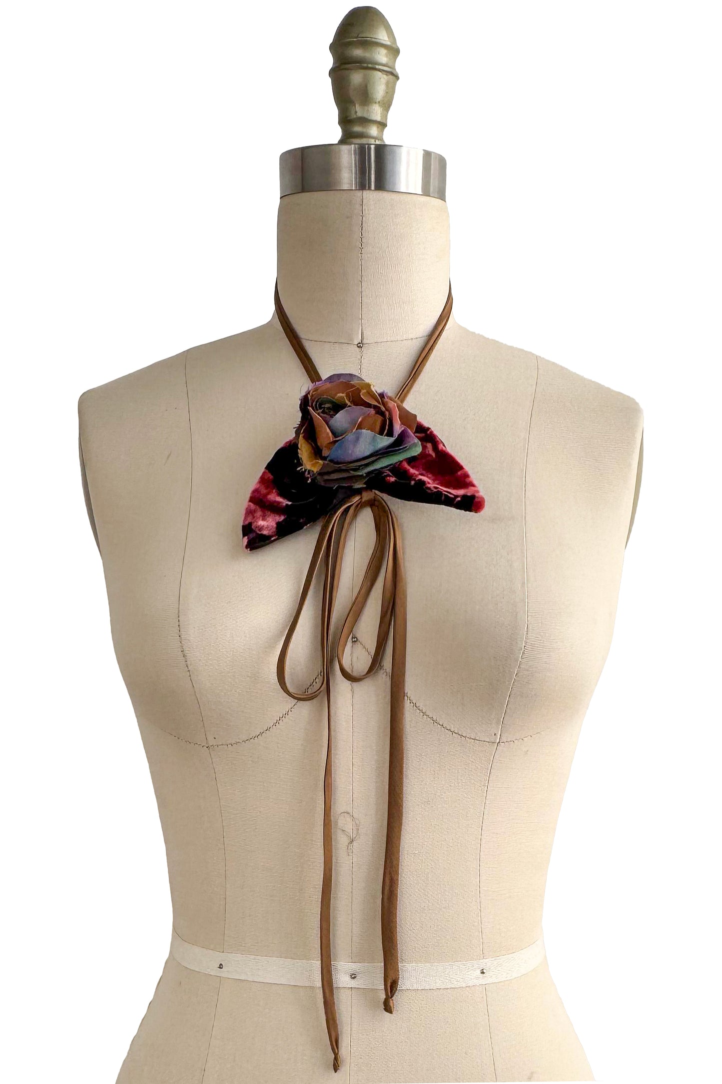 Adriana Bolo Lariat | Bow | Velvet | Maroon & Cognac