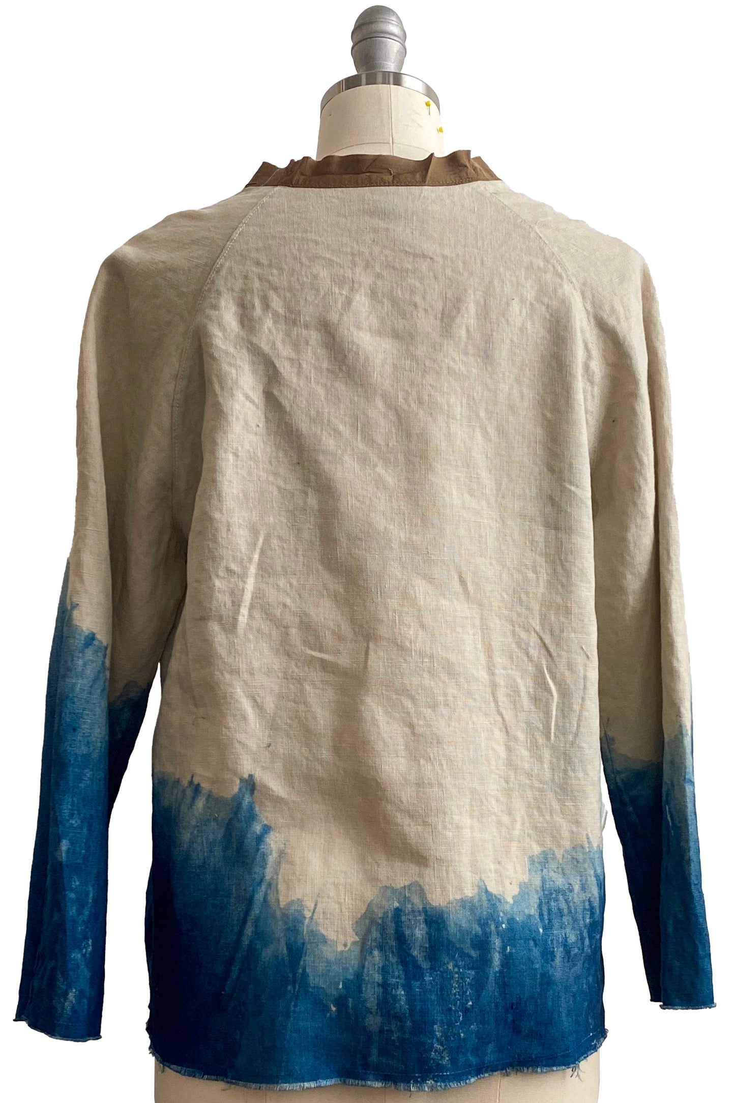 Ariel Jacket | Linen | Ombre Dyed | Indigo & Natural | Small