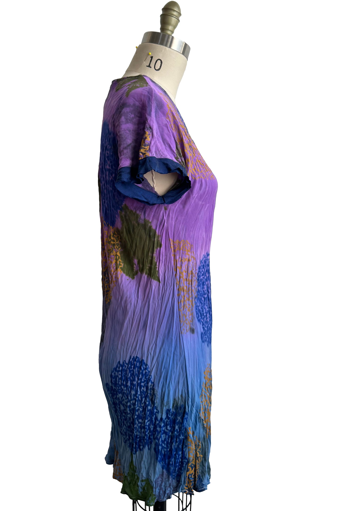 Athena Dress | Silk Charmeuse | Hydrangea Print | Blue & Purple
