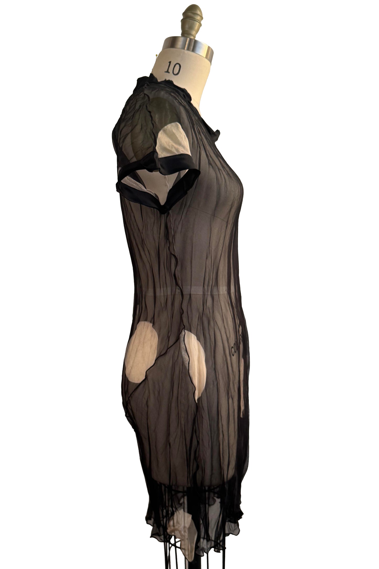 Athena Dress | Silk Organza | Moon Print | Black & Natural