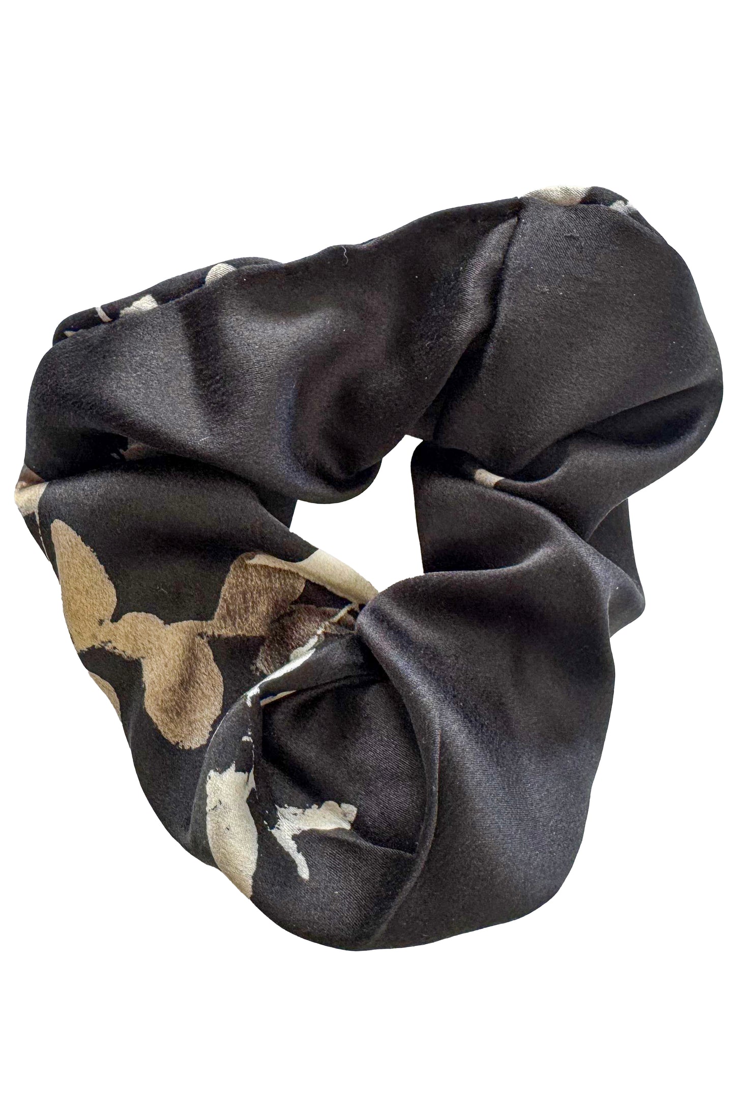 Hair Cuff | Silk Charmeuse | Vine Print | Black & Natural
