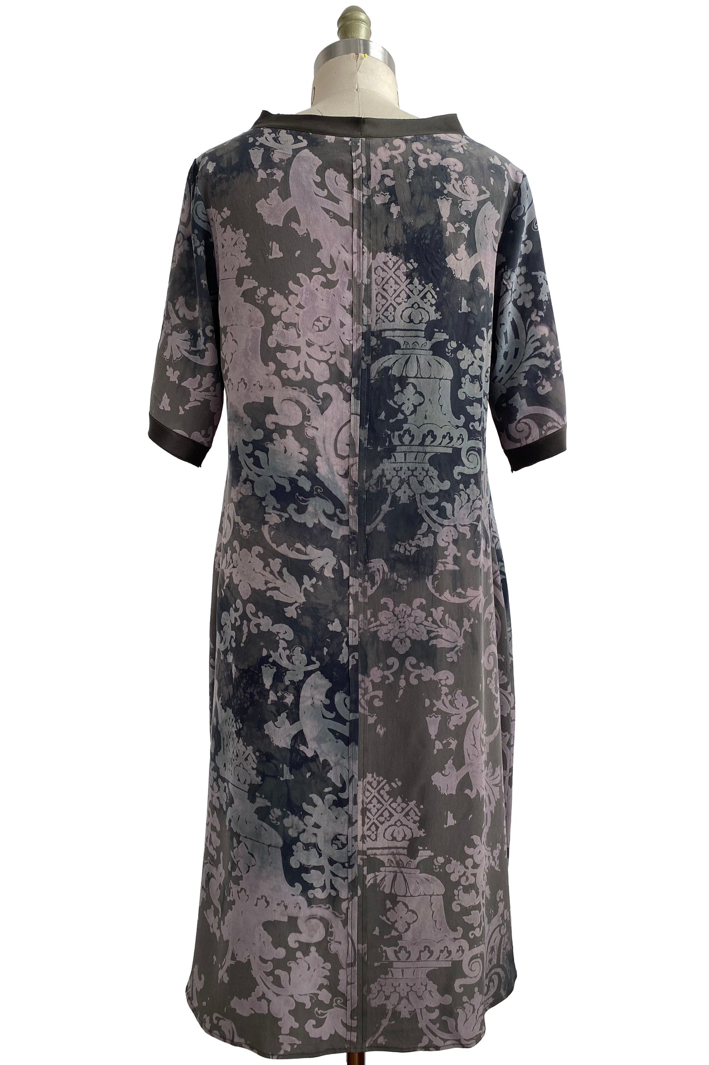 Jazzyfest Dress | Silk Georgette | Wallpaper Print | Brown & Natural | Small