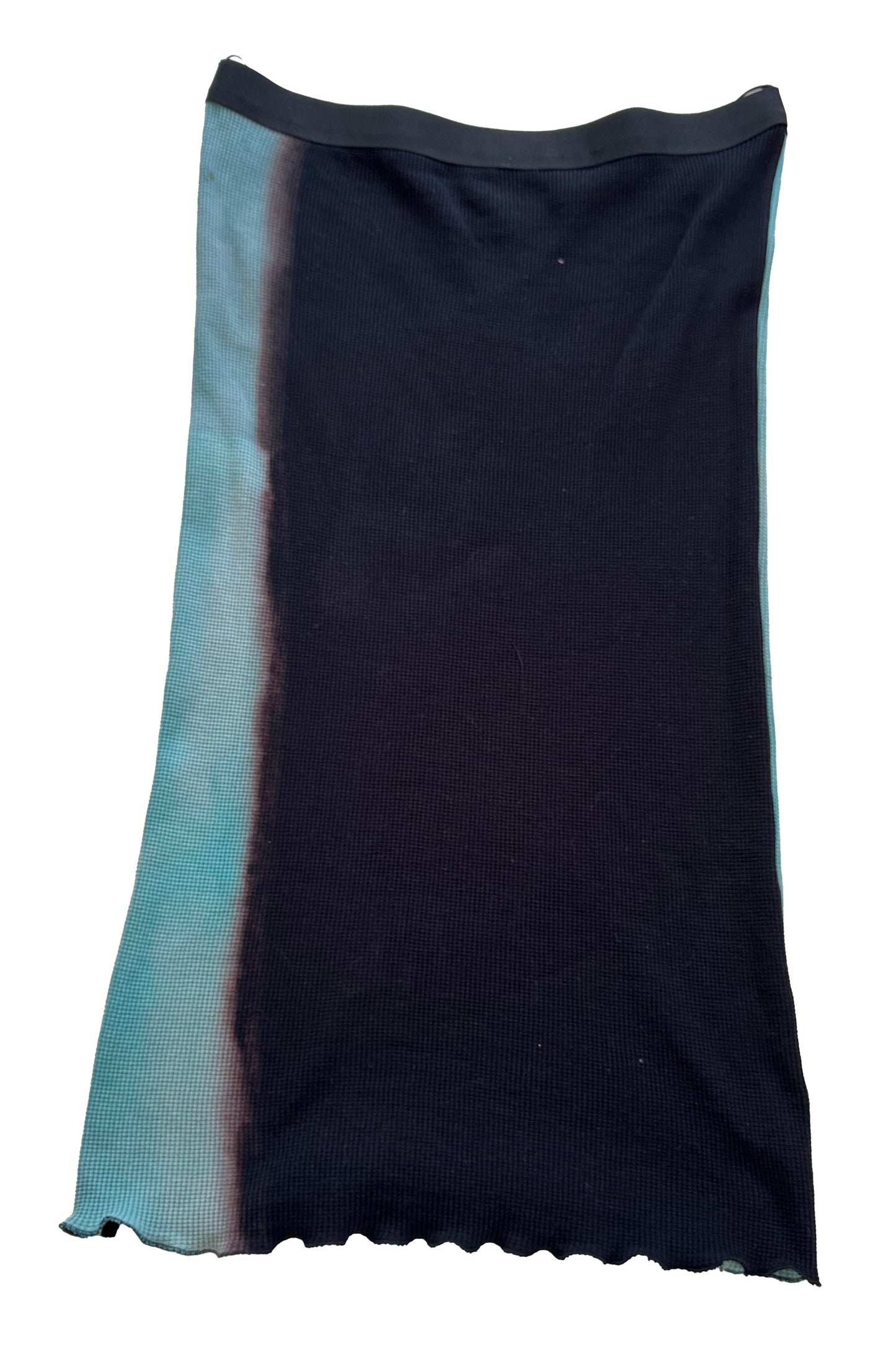 Tube Skirt | Organic Waffle Stretch Cotton | Itajime Dye | Turquoise & Black -| X-Large