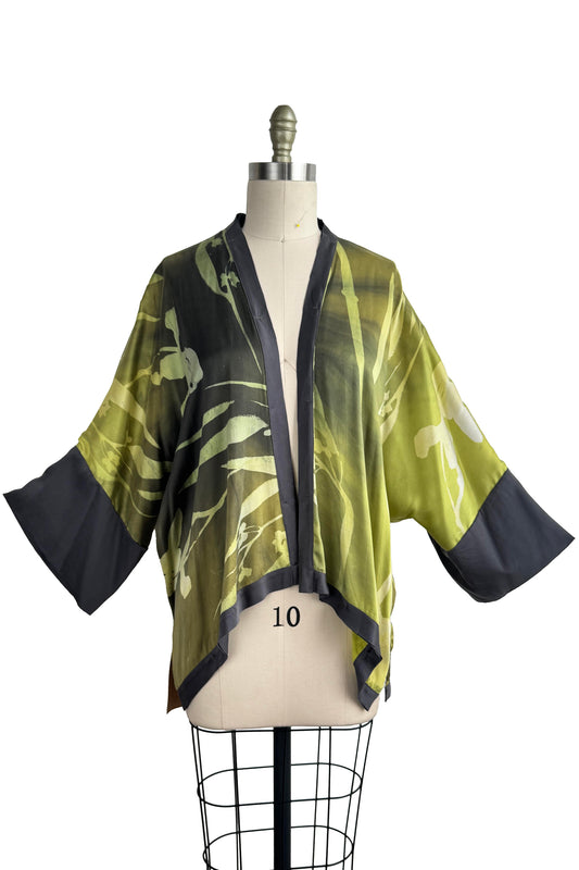 Lucianne Kimono | Silk Charmeuse | Eucalyptus Print | Green