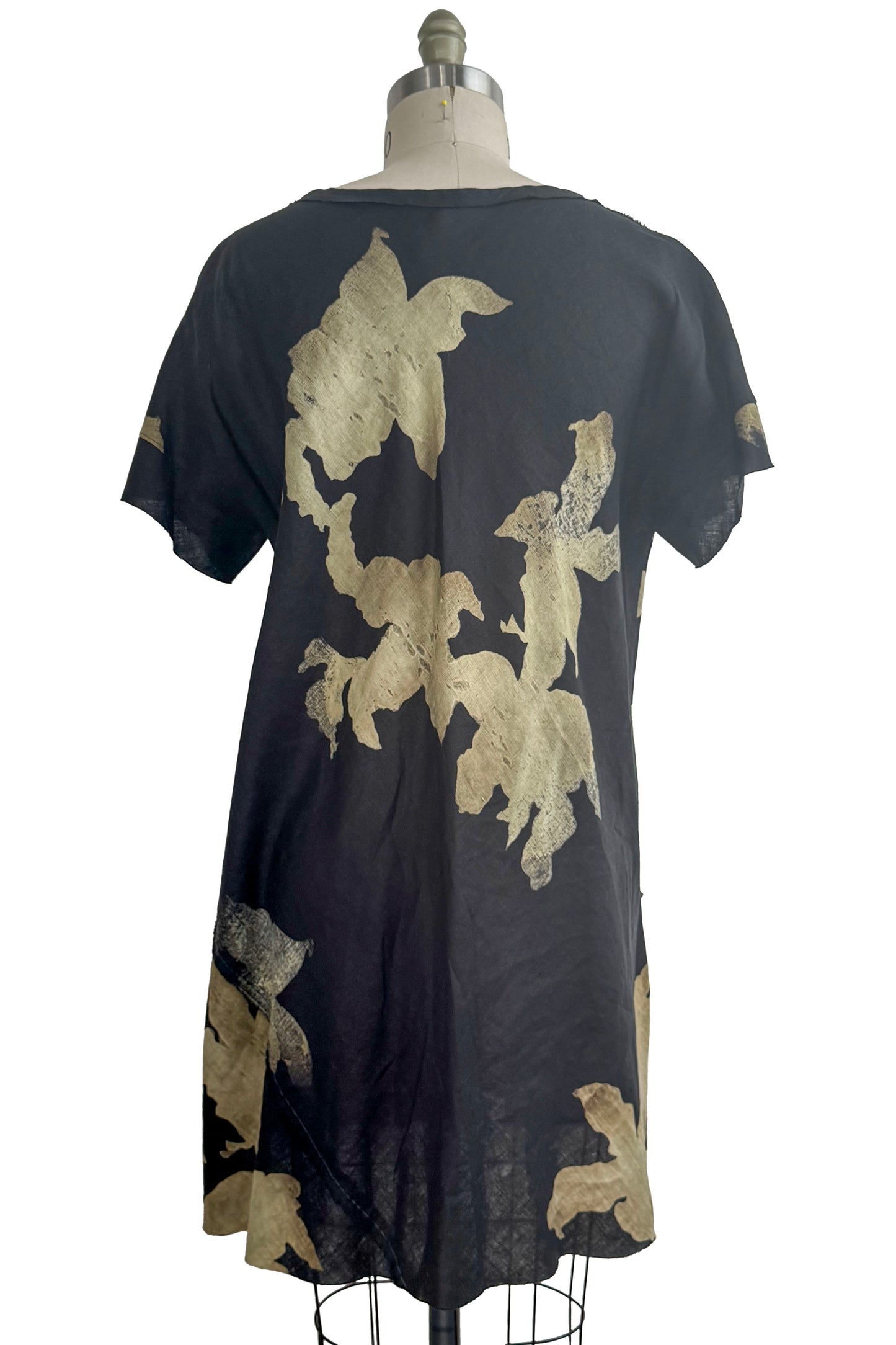 Athena Dress | Linen | Azalea Print | Black & Natural | Medium