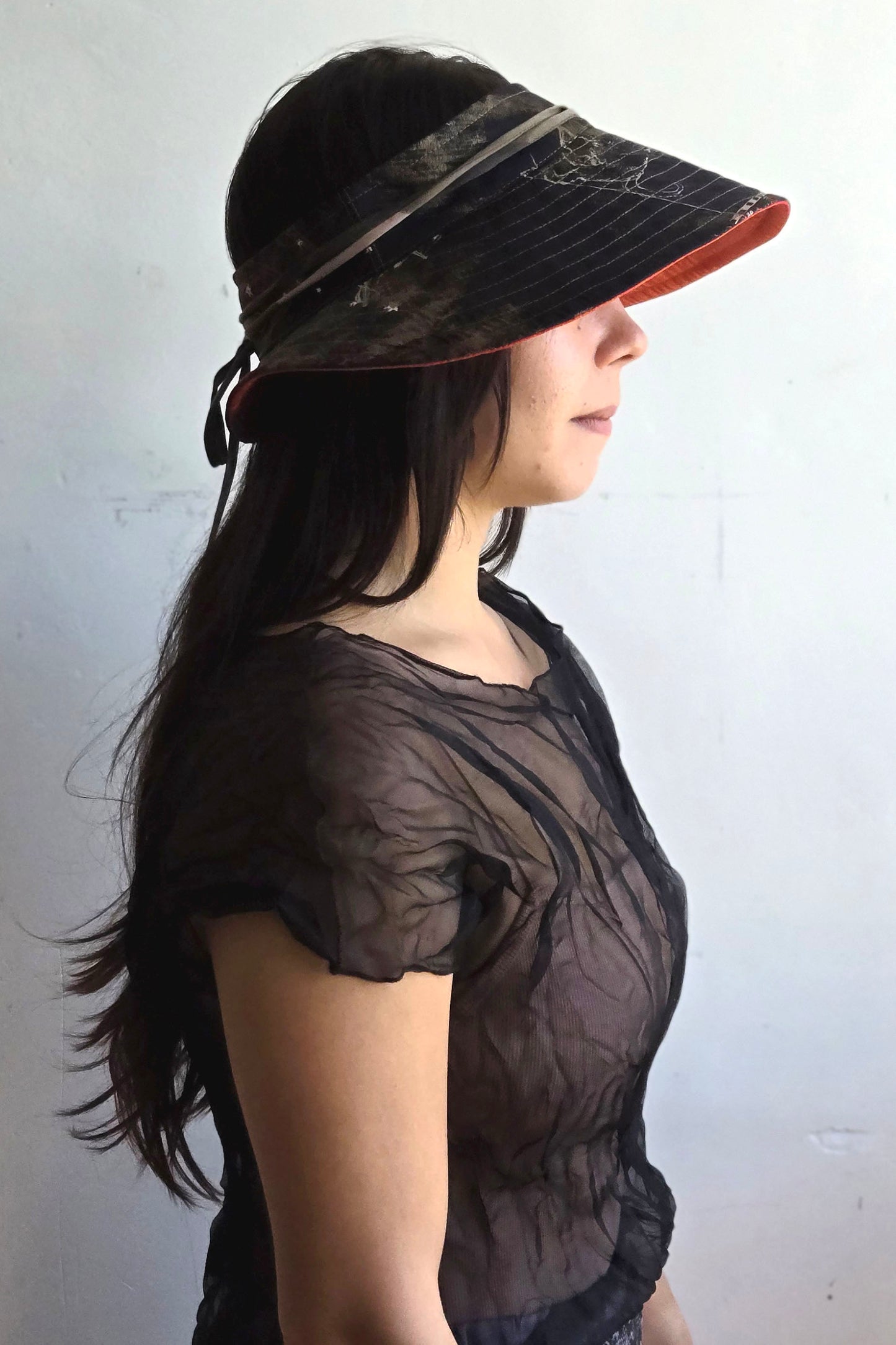 Rimini Visor | Silk Taffeta | Celestial Print | Blue & Gold