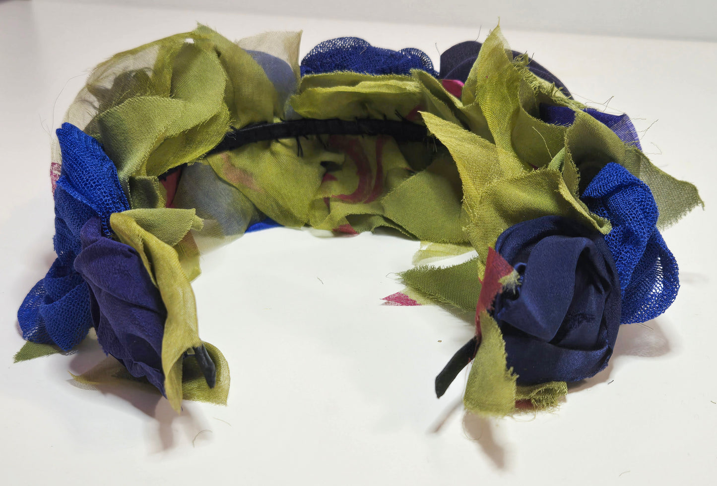 Flower Headband | Reclaimed Silks | Blue