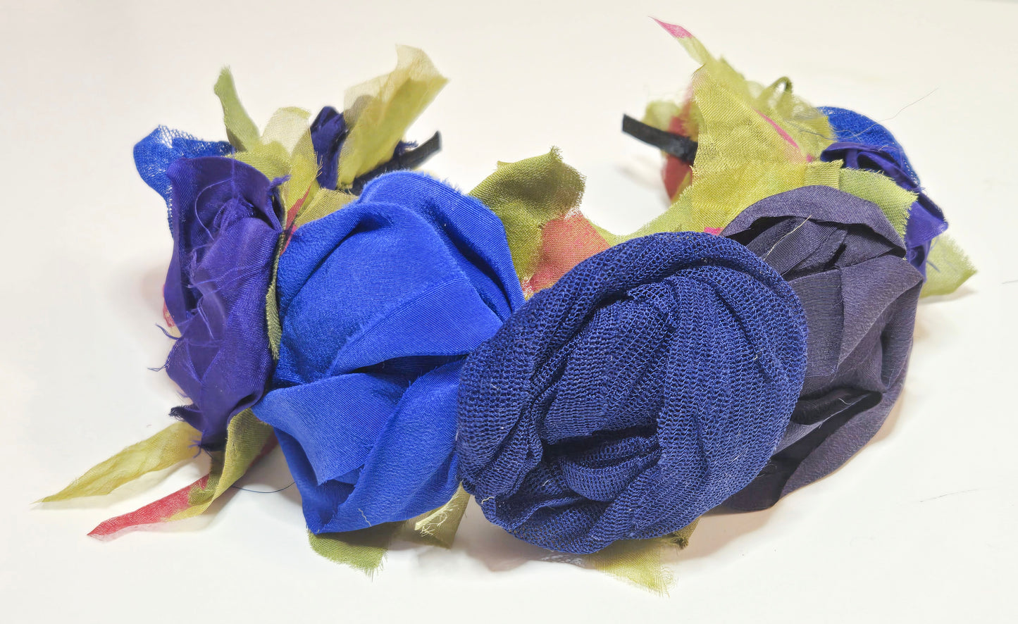 Flower Headband | Reclaimed Silks | Blue
