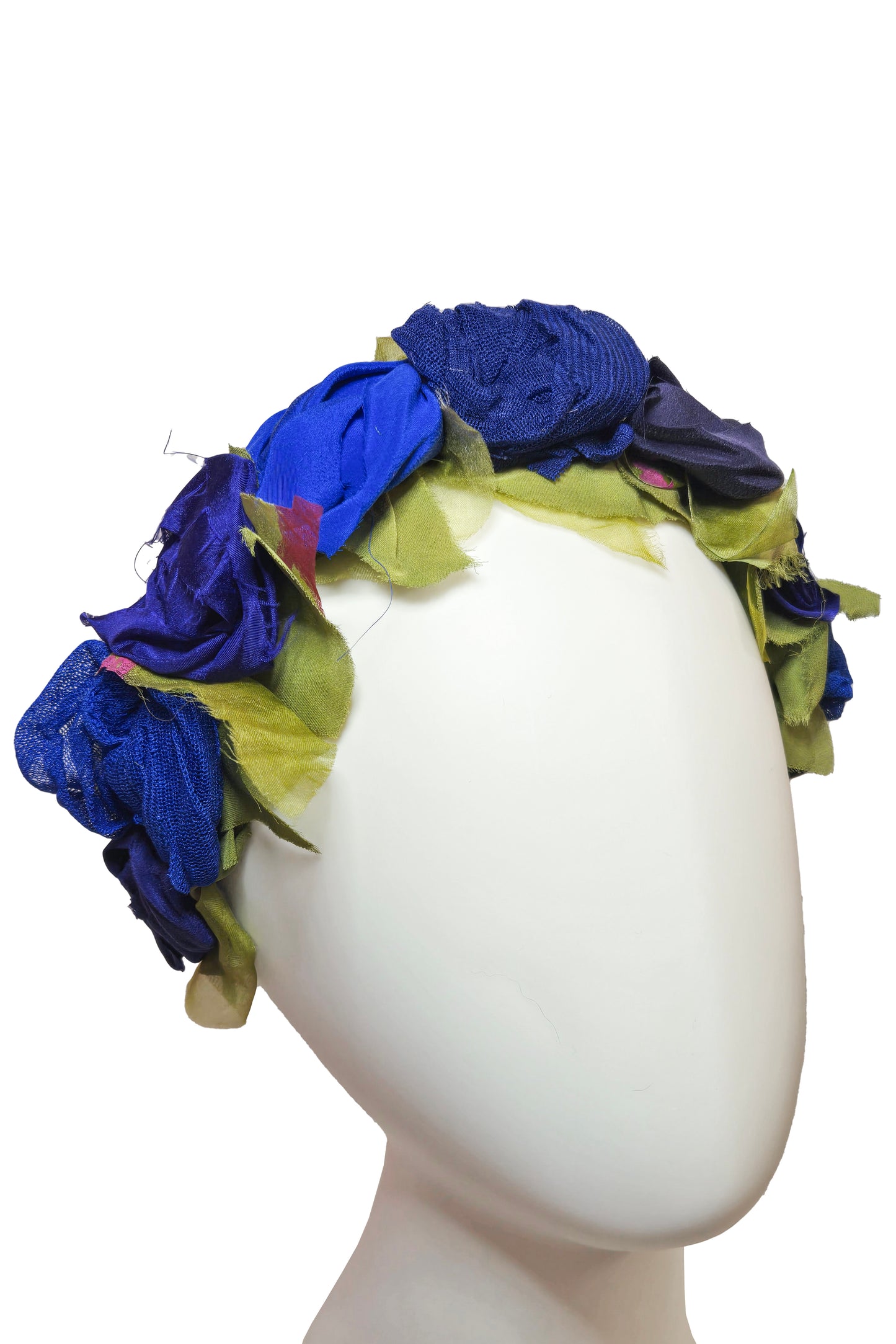 Flower Headband | Reclaimed Silks | Blue
