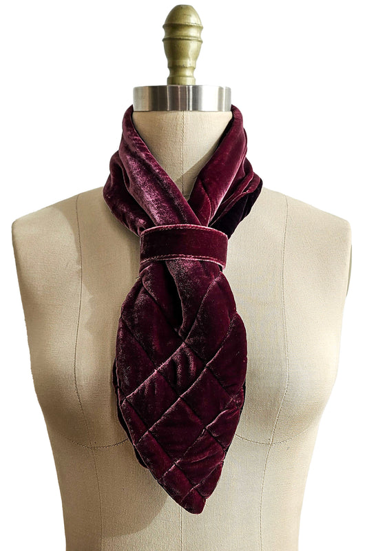 Velvet Pull-Thru Neck Scarf - Eggplant & Cabernet