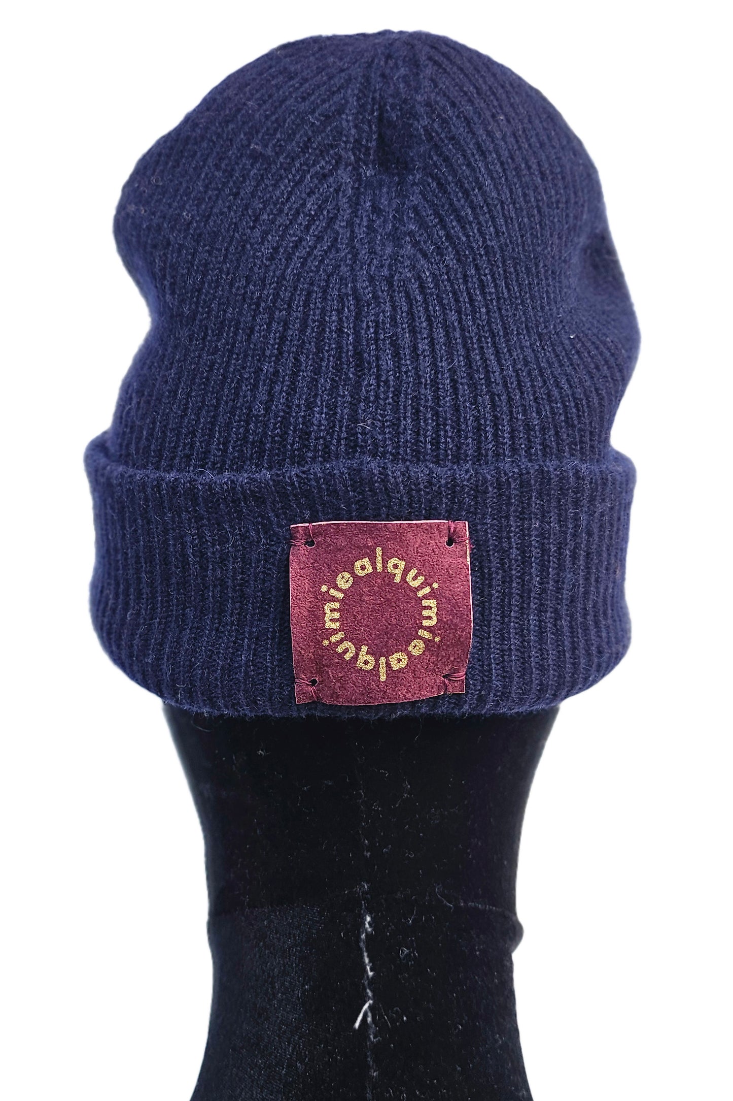 Cashmere Felted Beanie w/ Cherries - Navy