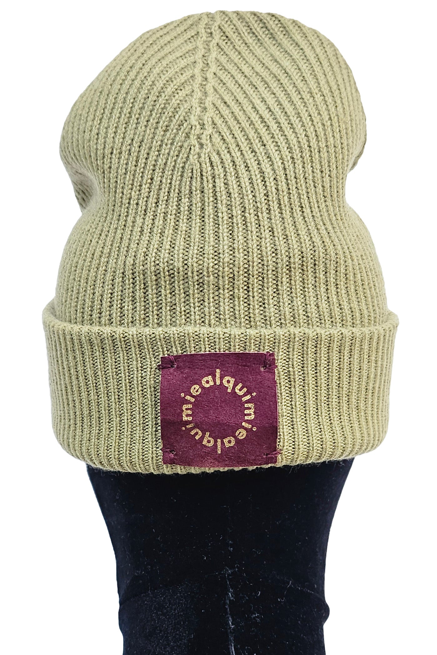 Cashmere Felted Beanie w/ Double Dice - Green