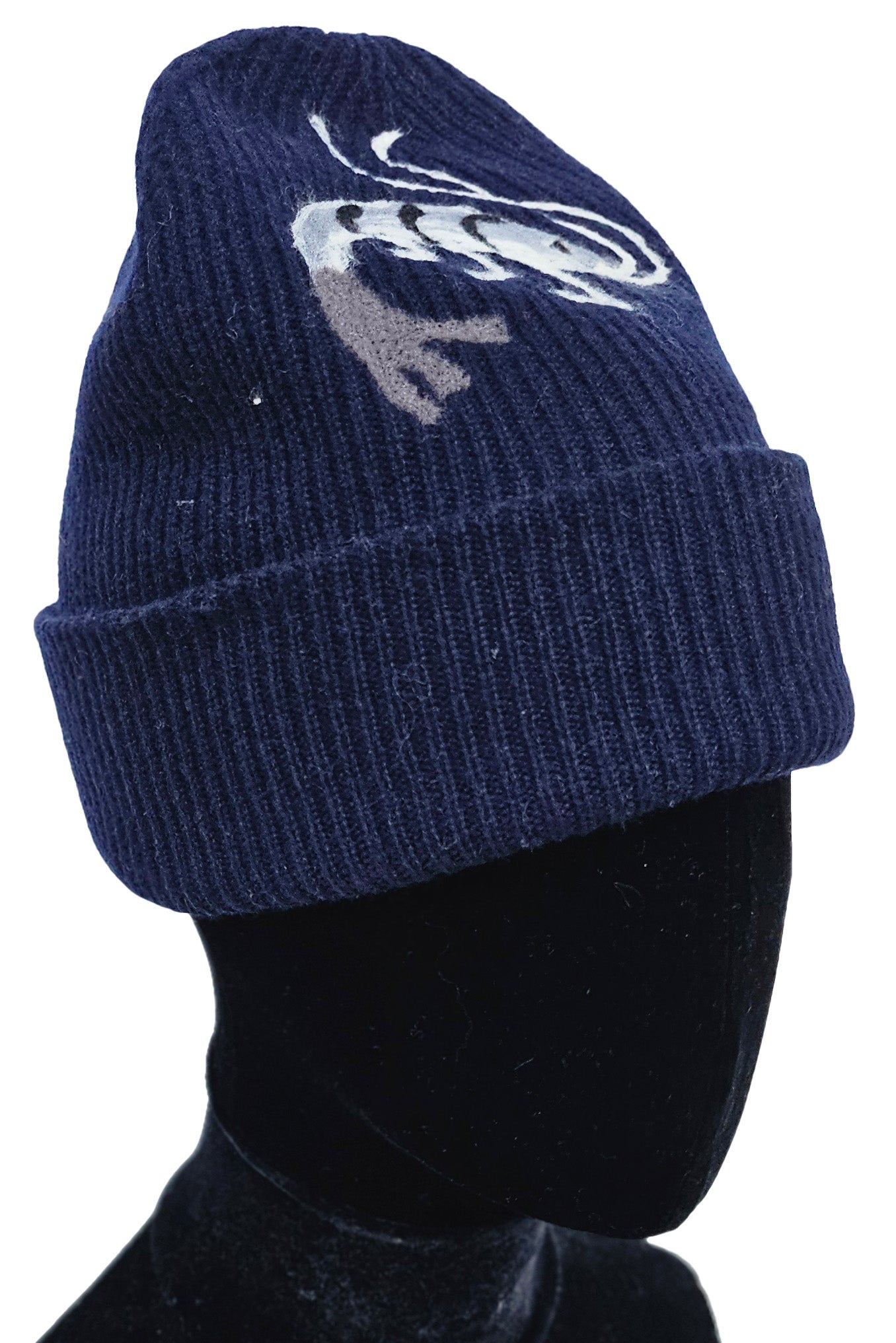 Cashmere Felted Beanie w/ Crawfish - Navy