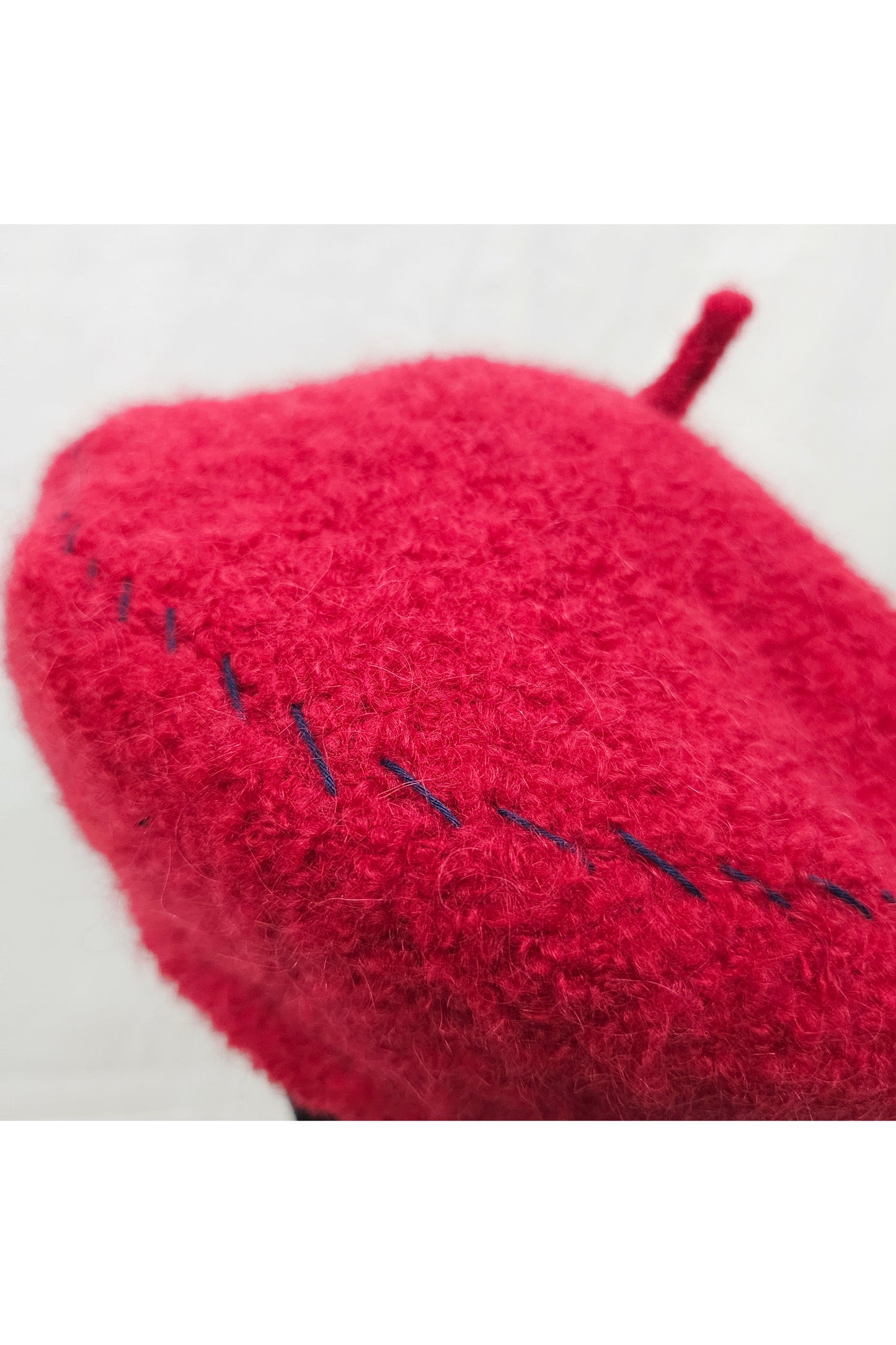 Wool Beret w/ Stitching - Red