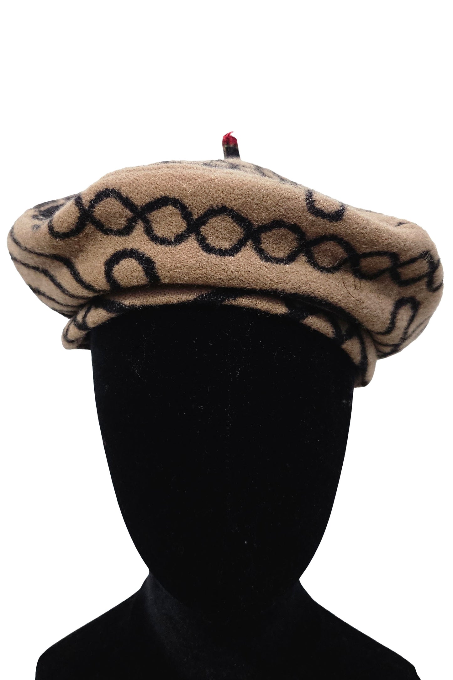 Blanket Wool Beret - Black & Tan