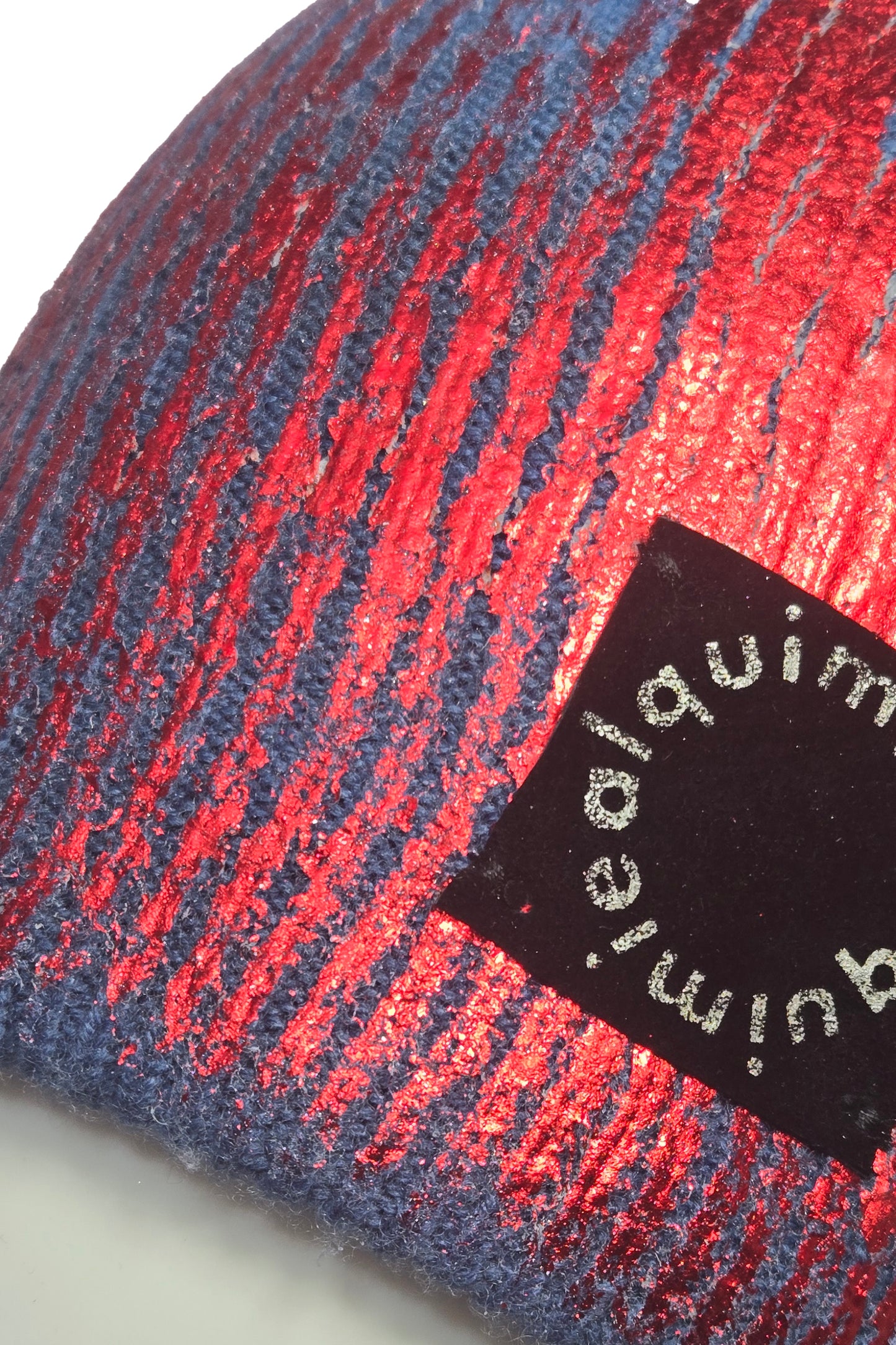 KB x Alquimie Studio Cashmere Beanie w/ Foil Print - Blue & Red