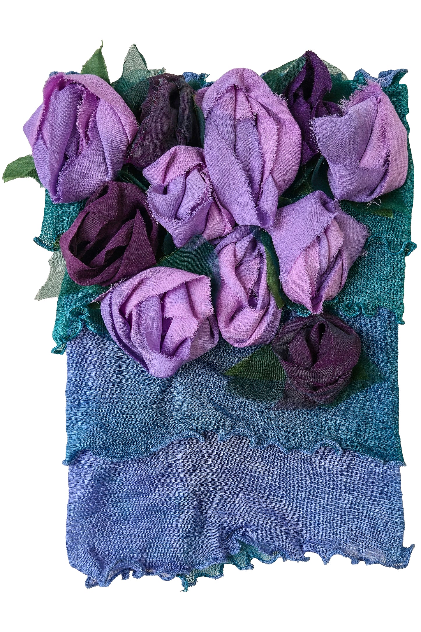 Flower Collar Headband | Reclaimed Silks | Blue, Turquoise, Purple & Lavender