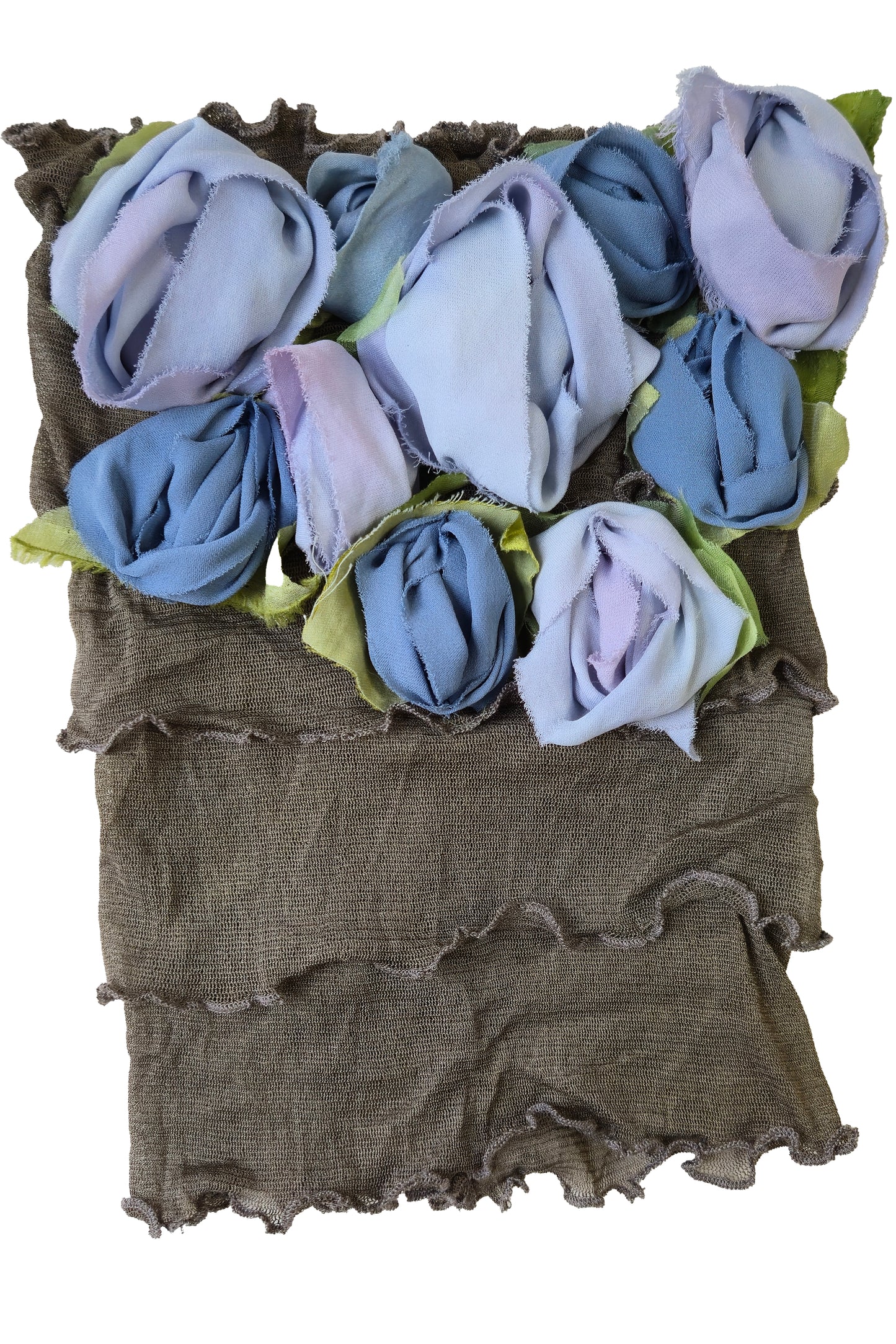 Flower Collar Headband | Reclaimed Silks | Olive & Light Blue