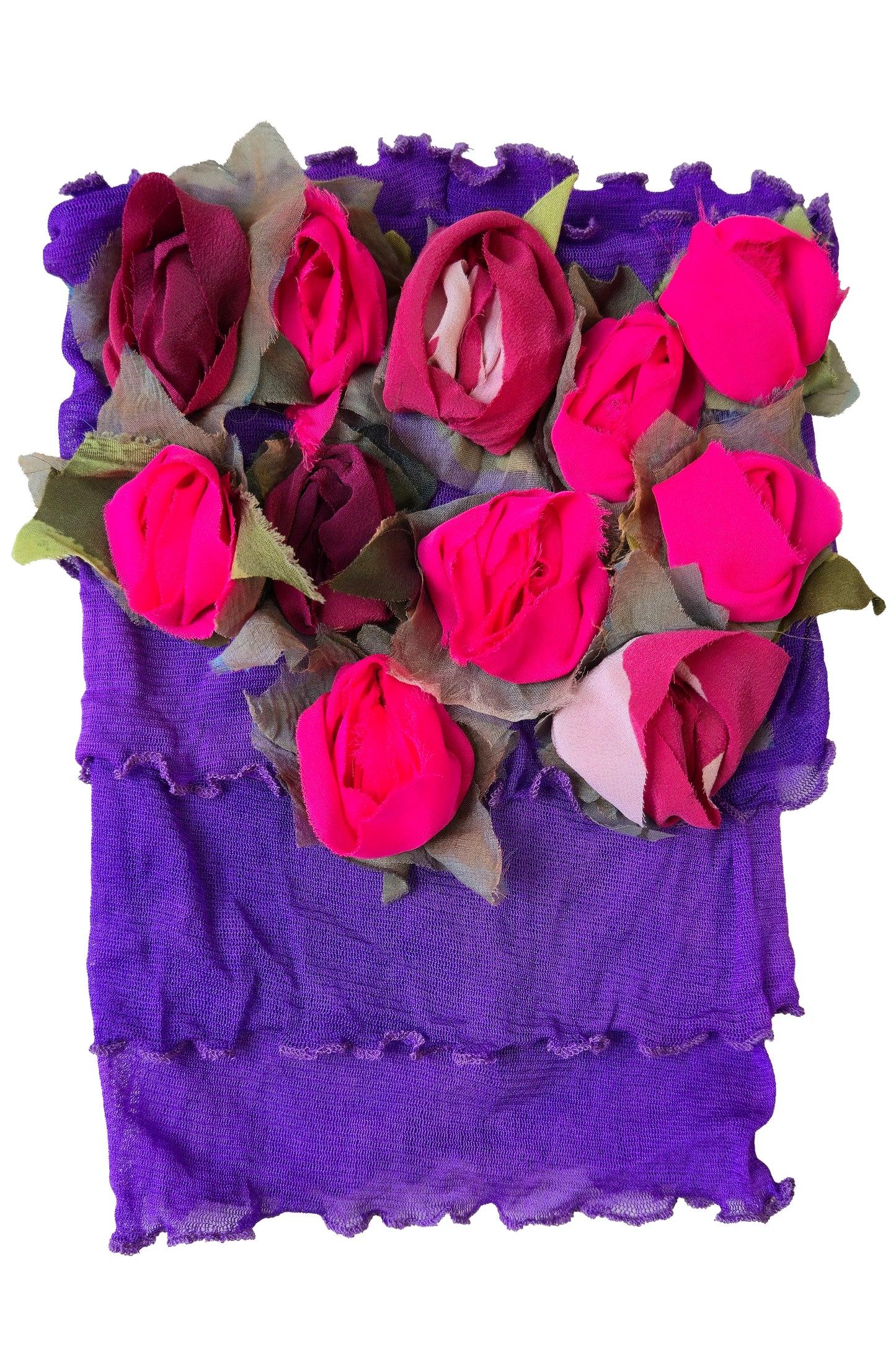 Flower Collar Headband | Reclaimed Silks | Purple, Magenta & Fuchsia