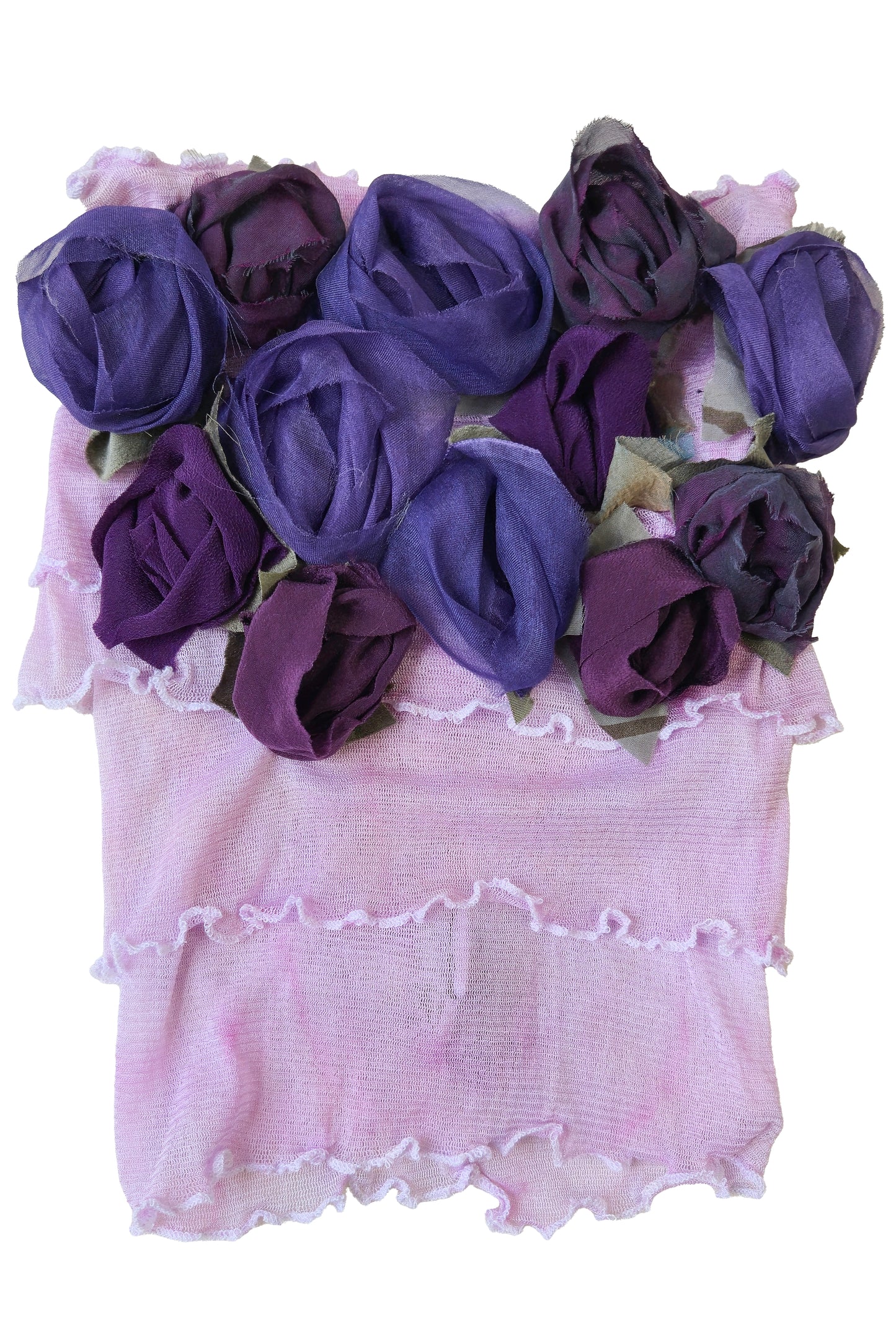 Flower Collar Headband | Reclaimed Silks | Lotus Pink, Purple & Eggplant