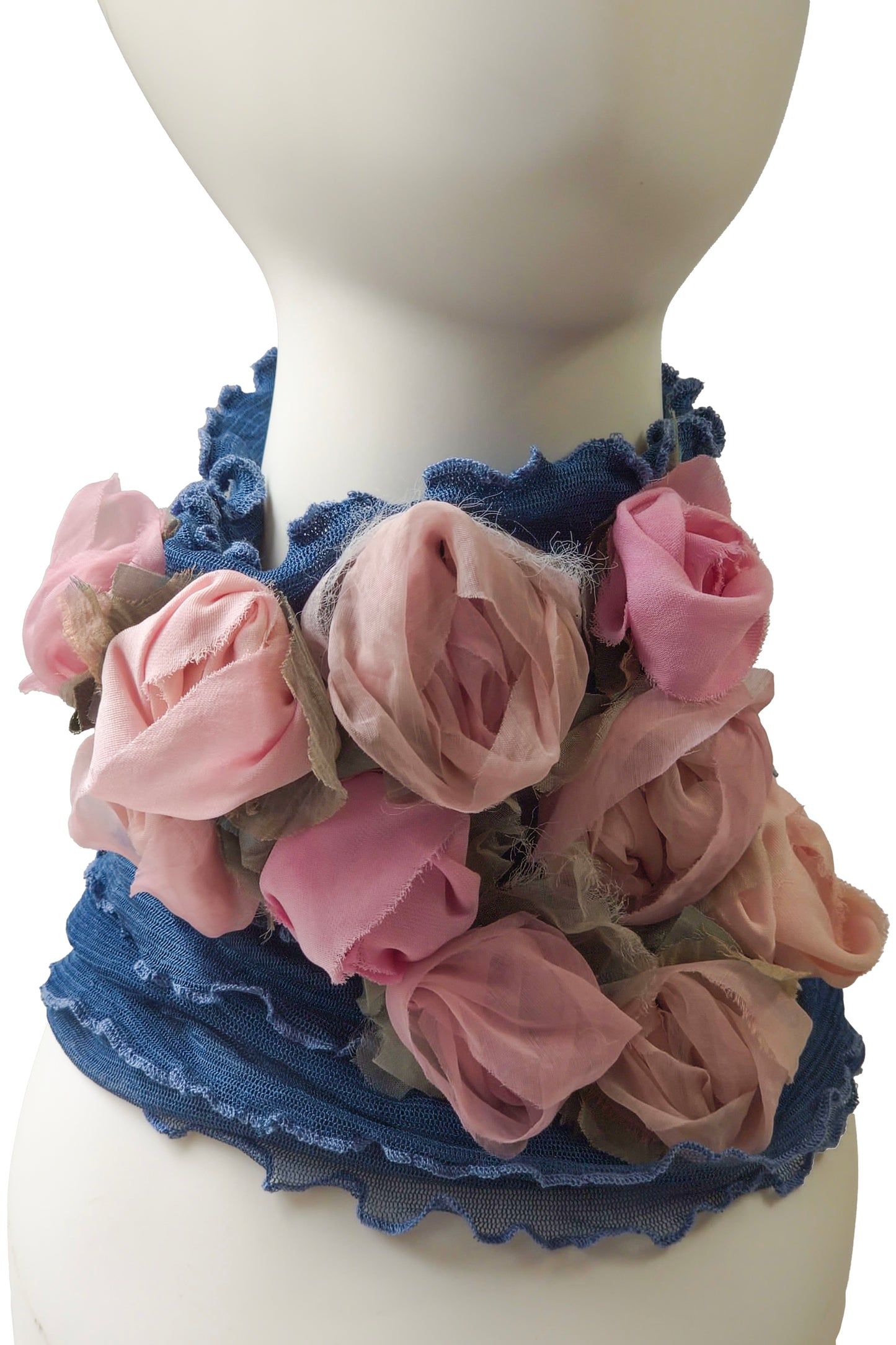 Flower Collar Headband | Reclaimed Silks | Blue & Pink, Peach, Blush
