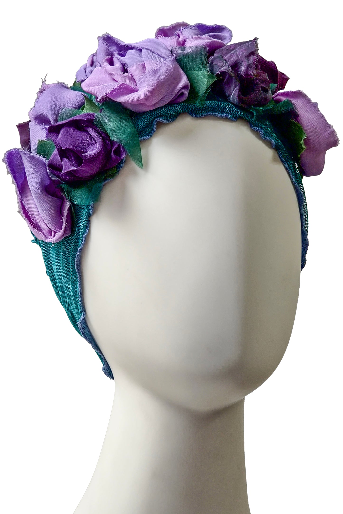 Flower Collar Headband | Reclaimed Silks | Blue, Turquoise, Purple & Lavender
