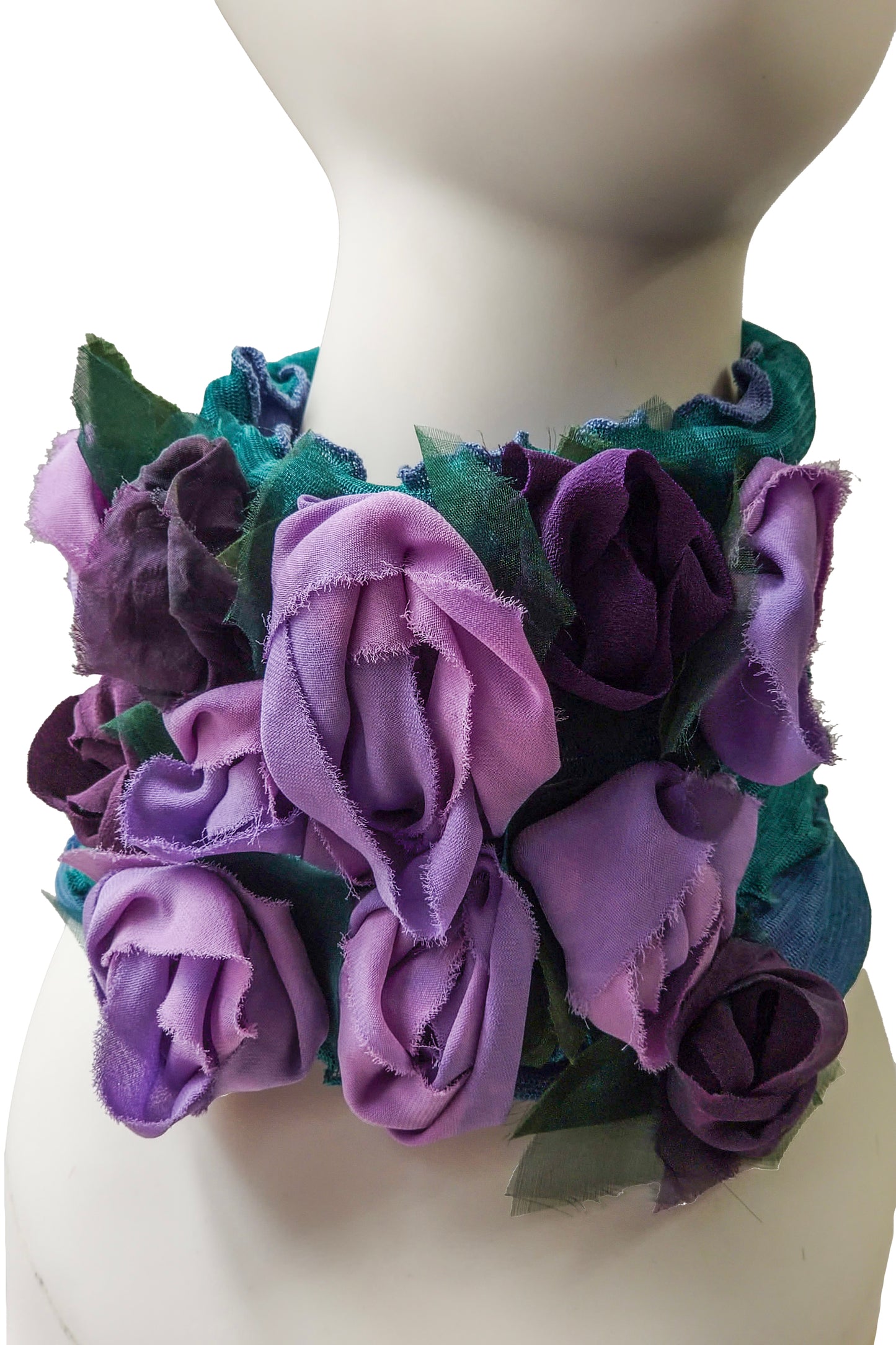 Flower Collar Headband | Reclaimed Silks | Blue, Turquoise, Purple & Lavender