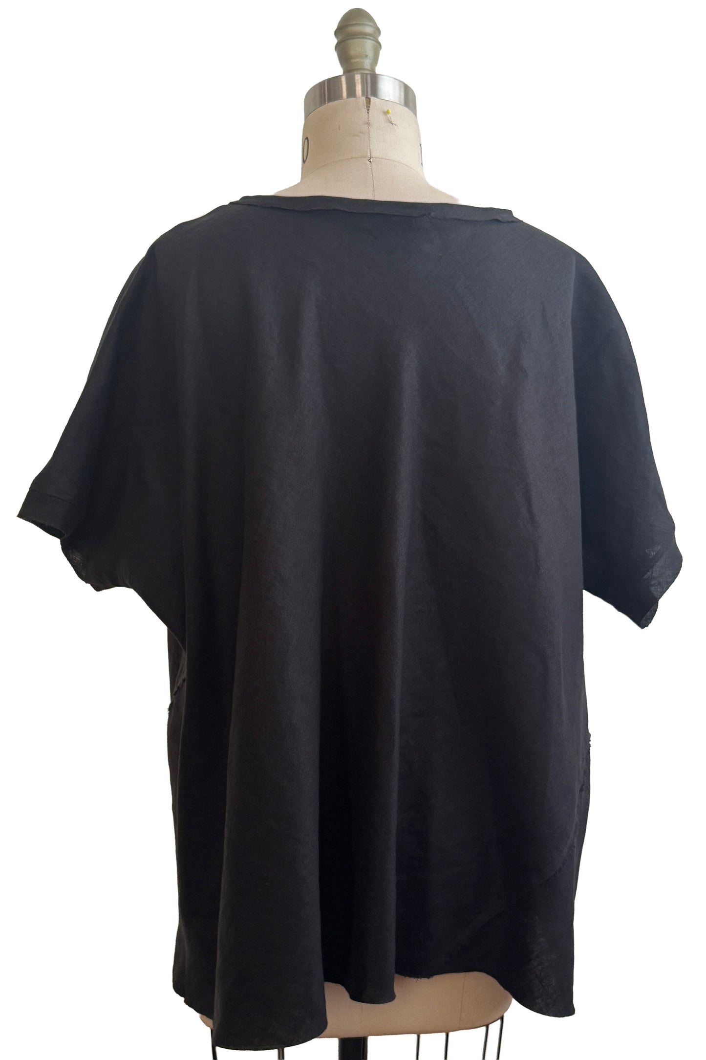 Deb Top | Linen | Moon Dot Print | Black & Natural | One Size