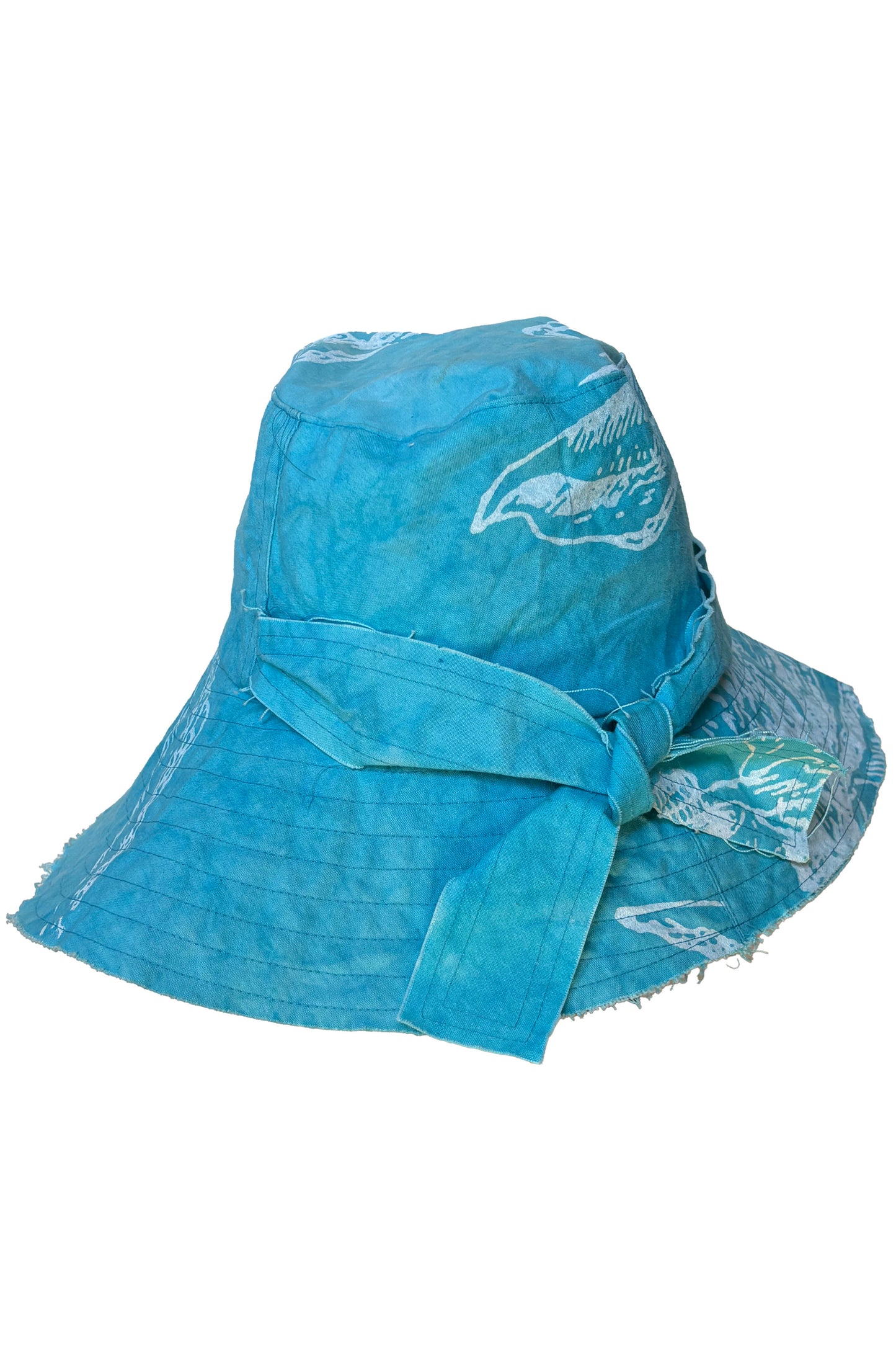 Brighton Hat | Cotton | Azalea Print | Turquoise & White | Medium