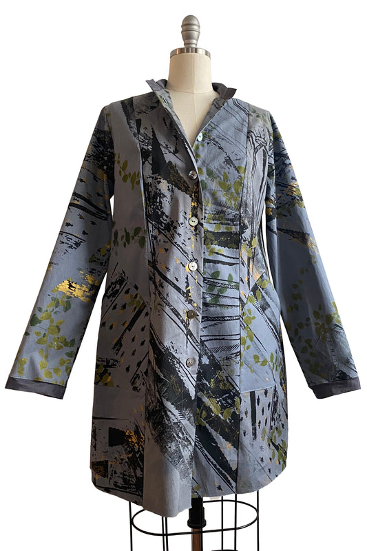 Hampton Coat w/ Brass Print - Grey - Small