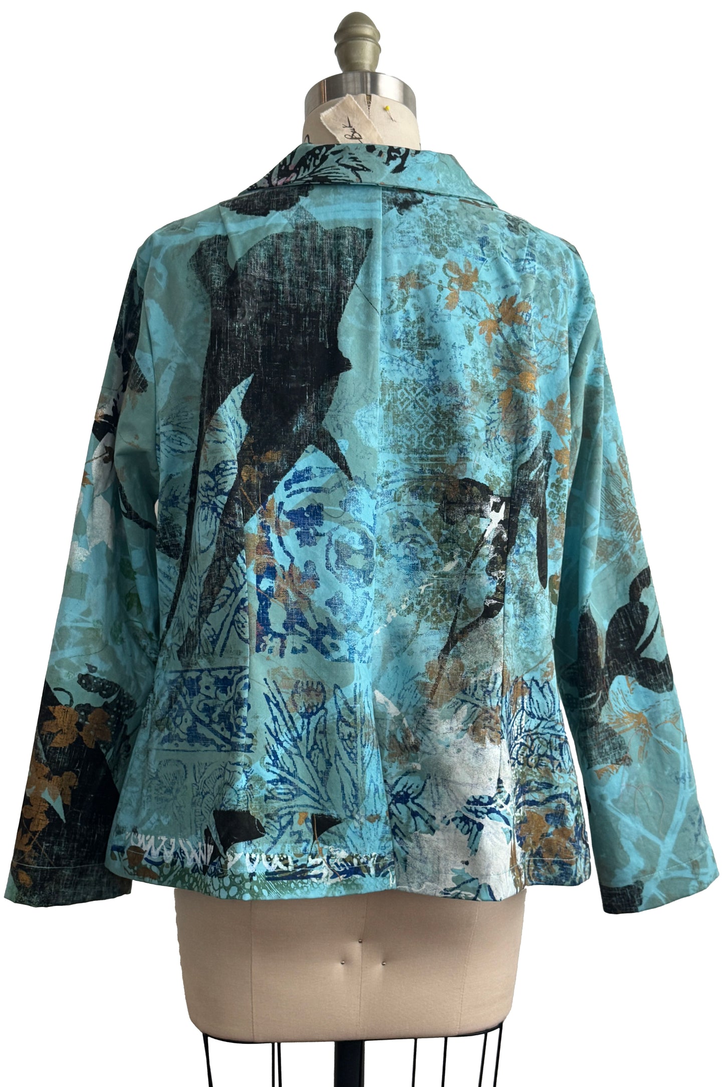 Riding Jacket | Aqua Chaos Tabletop Print | Medium