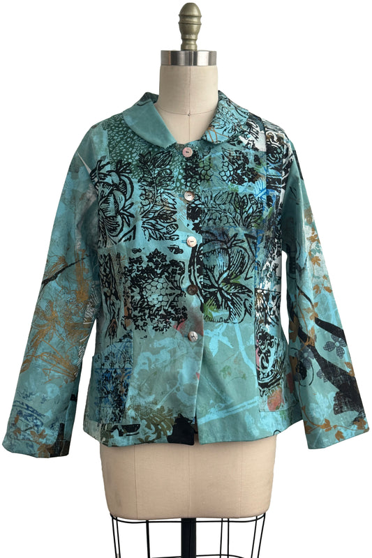 Riding Jacket | Aqua Chaos Tabletop Print | Medium
