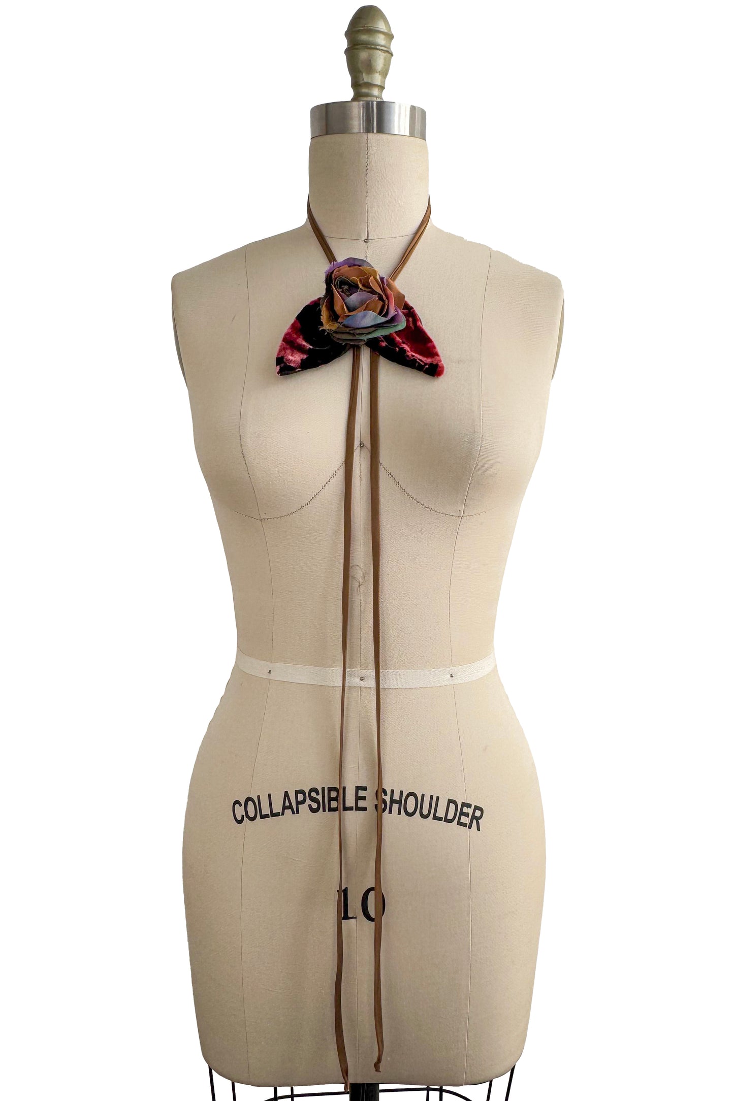 Adriana Bolo Lariat | Bow | Velvet | Maroon & Cognac