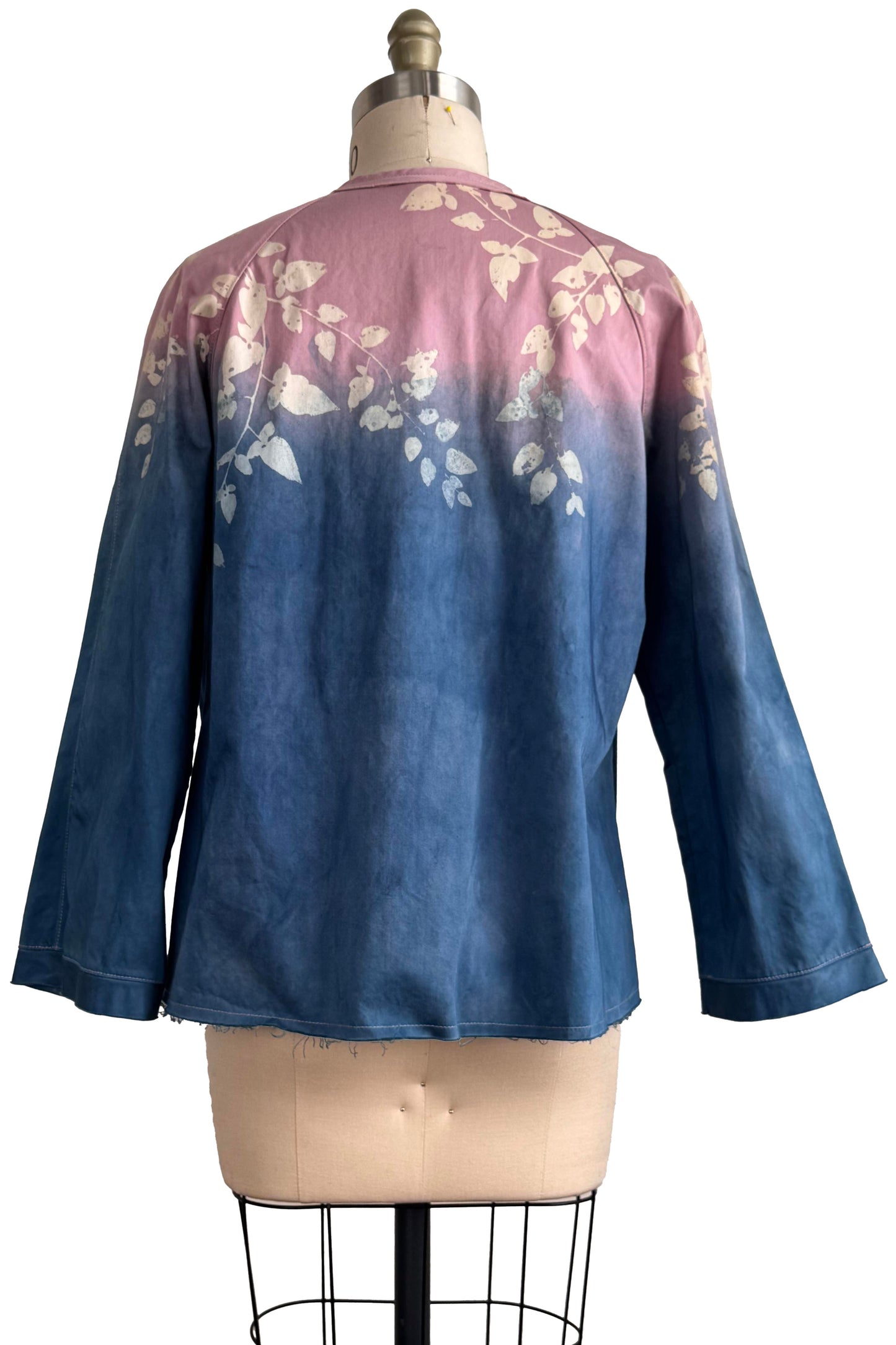 Ariel Jacket | Cotton | Lace Print & Ombre Dye | Blue & Pink | Medium