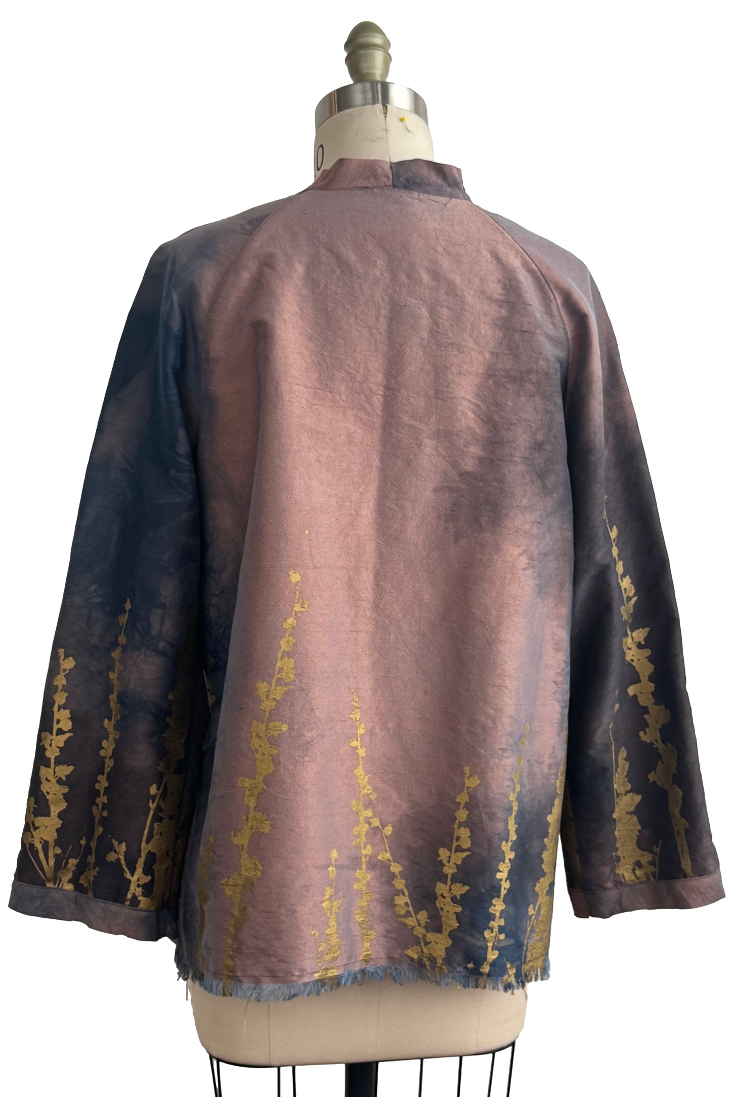 Ariel Jacket | Dupioni Silk | Moody Dye w/ Hollyhock Print | Copper & Black | Medium