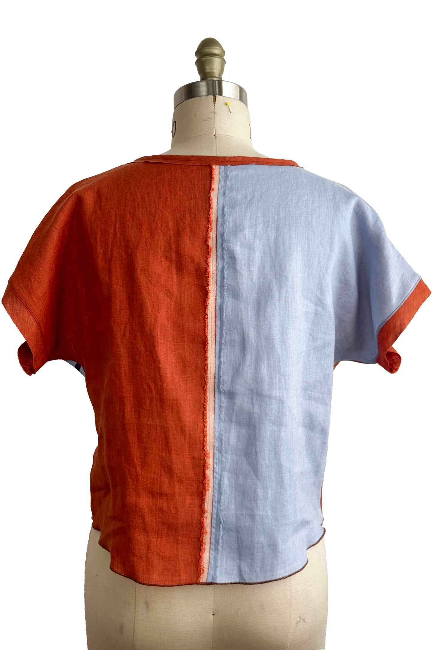 Jen Top | Linen | Thistle Print | Rust, Aqua & Purple | Small