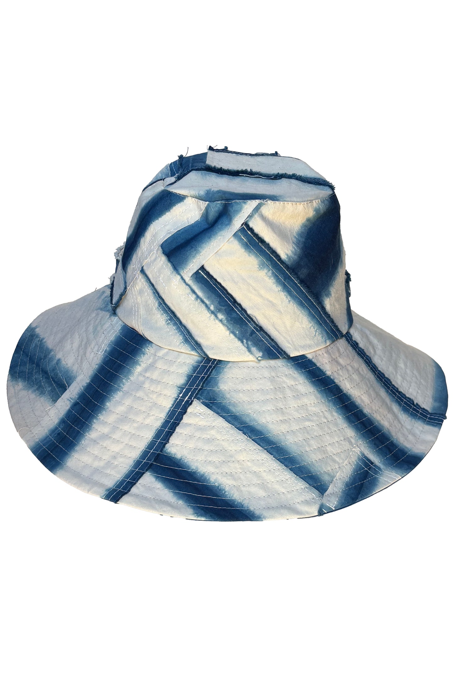 Brighton Hat | Cotton | Itajime Dye | Indigo & White | Medium