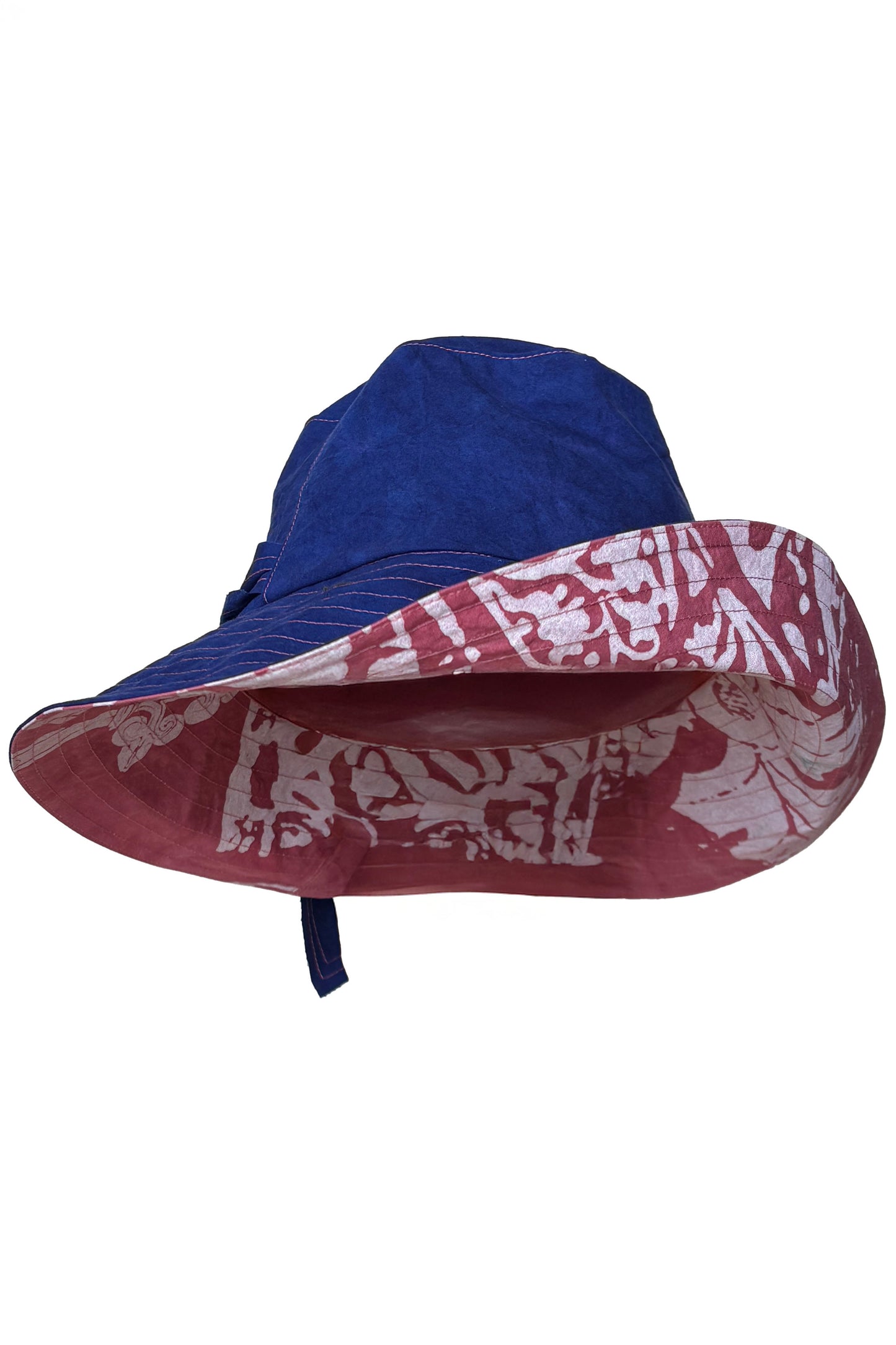 Brighton Hat | Cotton | Reverse Wallpaper Print | Purple, Pink & White | Medium