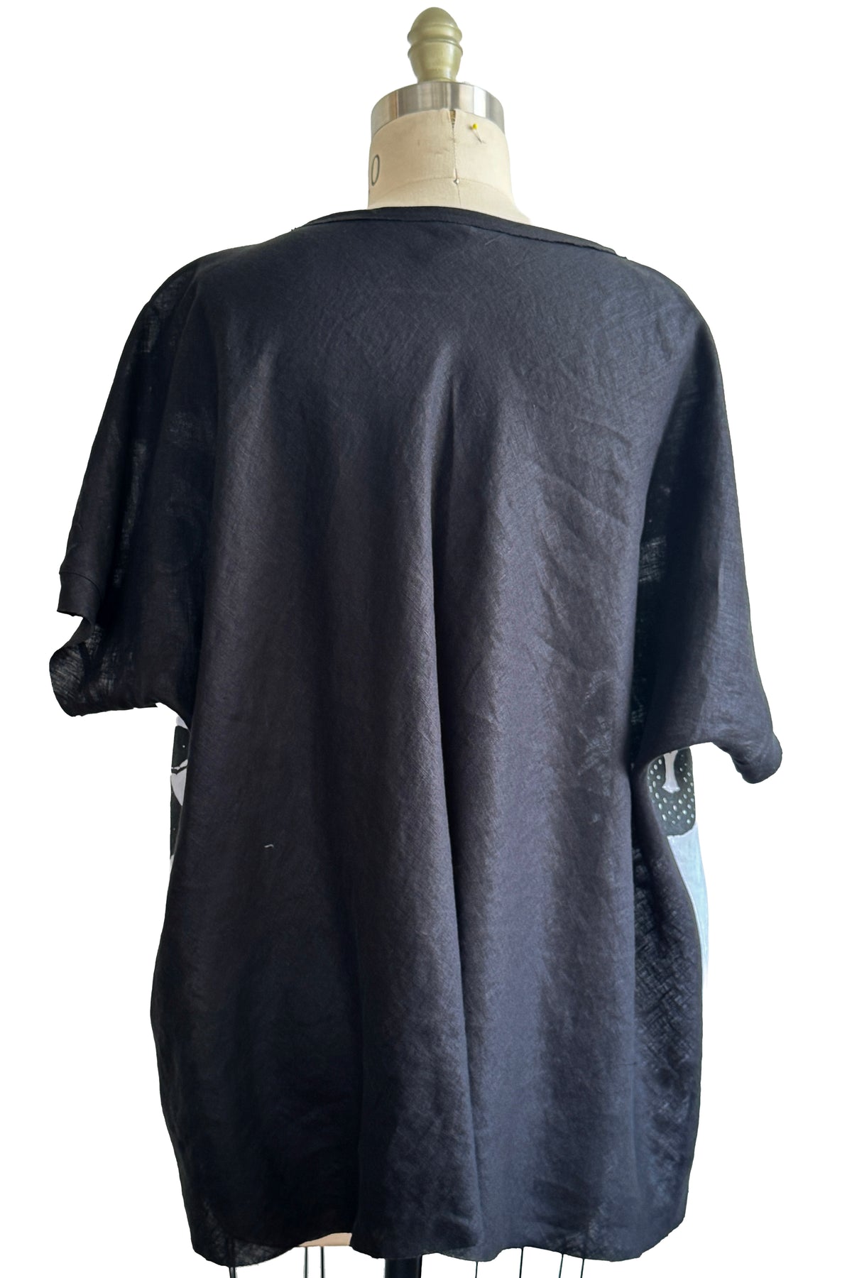 Deb Top | Bias Cut Linen | Scroll Print | White, Black, & Copper