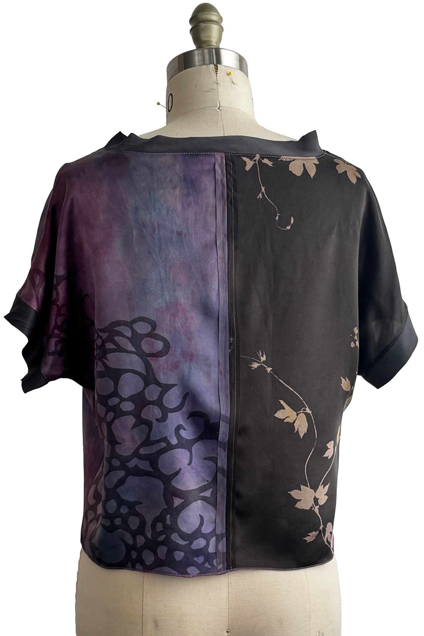 Jen Top | Silk Charmeuse | Oceana Print | Stormy Purple & Natural | Small