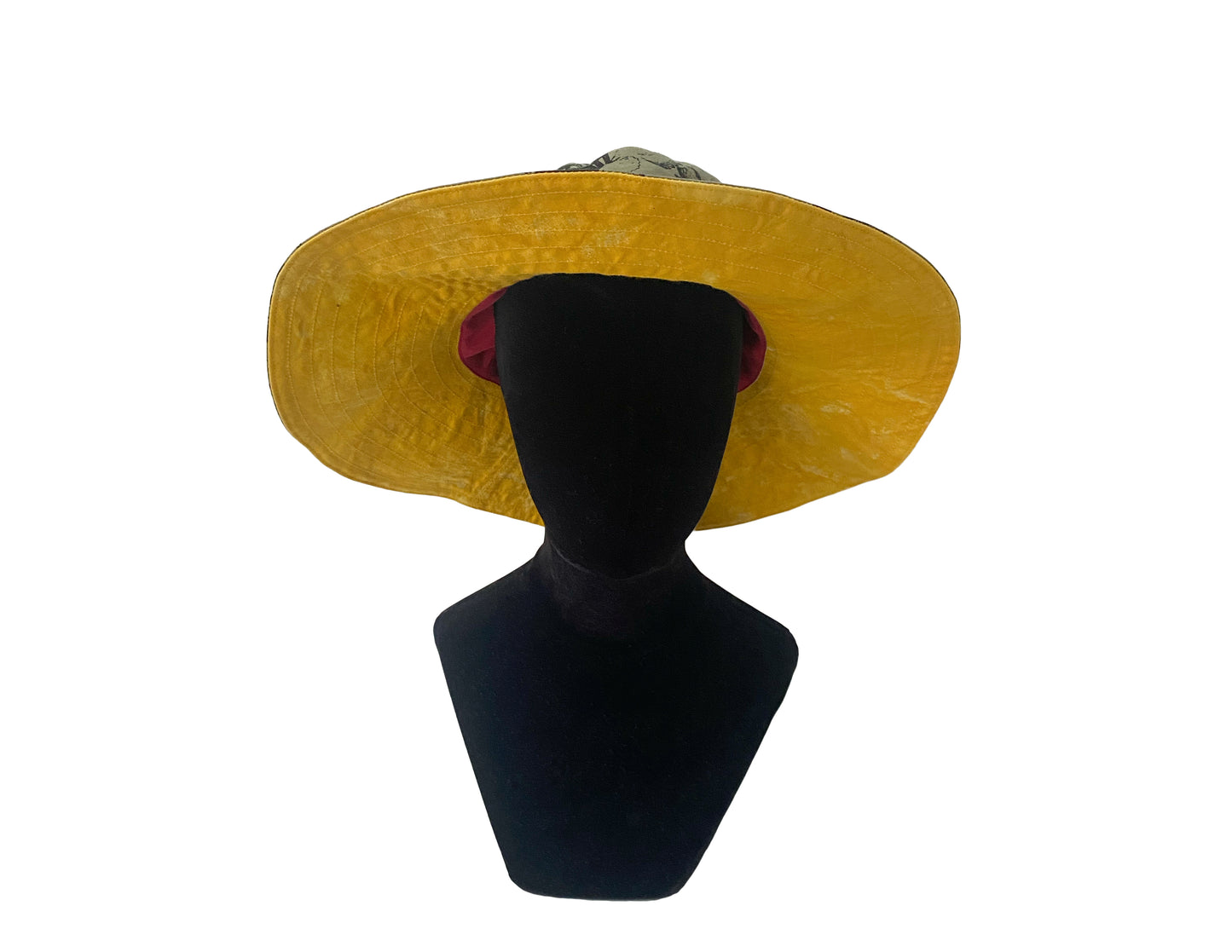 Amalfi Wide Brim Hat | Marsh Garden Print | Olive & Yellow