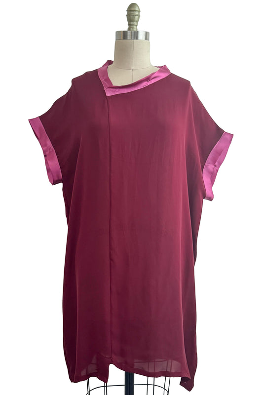 Petra Tunic | Silk Georgette | Wine Red | Medium