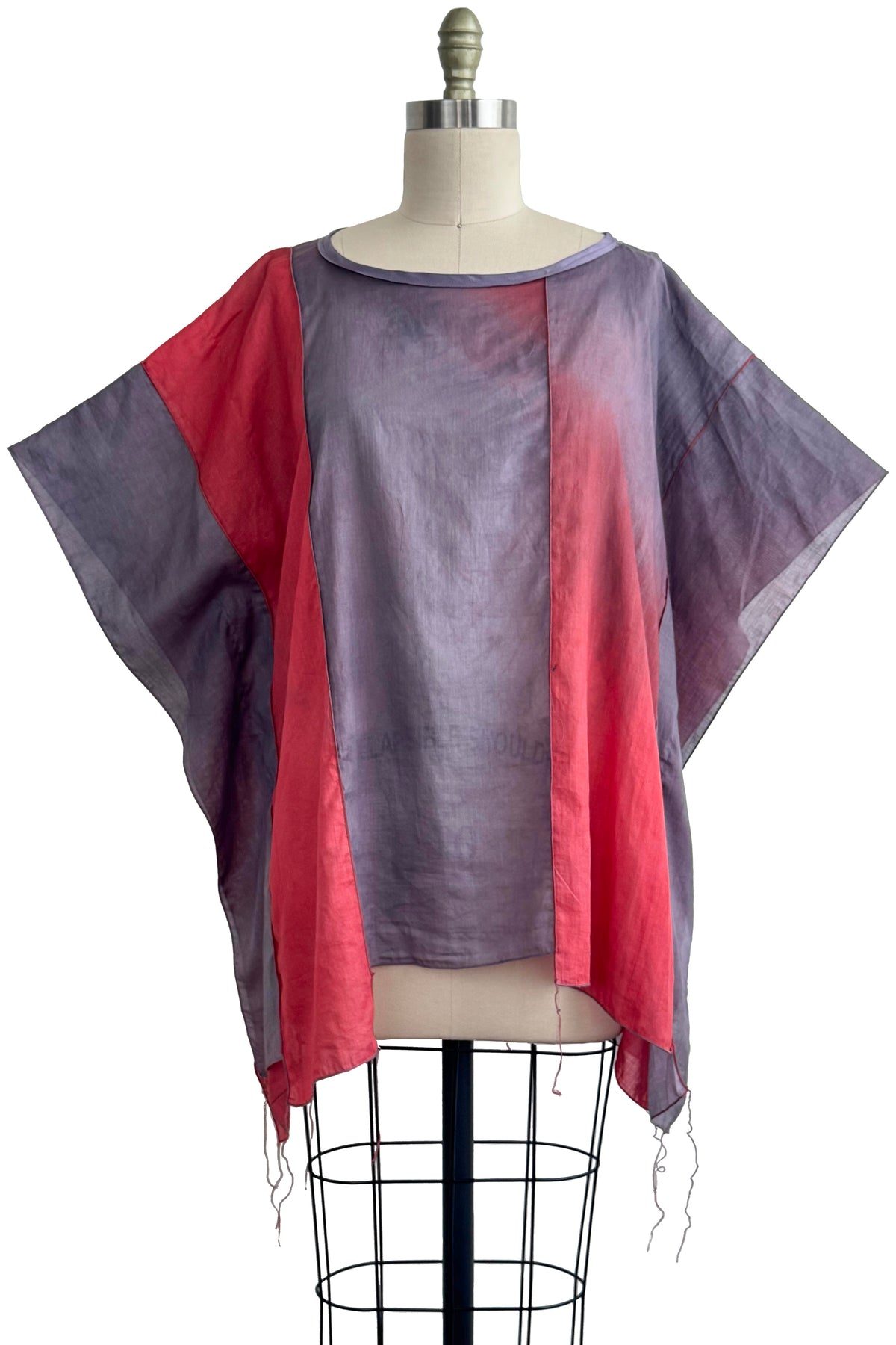 Strip Top | Silk Cotton Blend | Lavender & Coral Pink