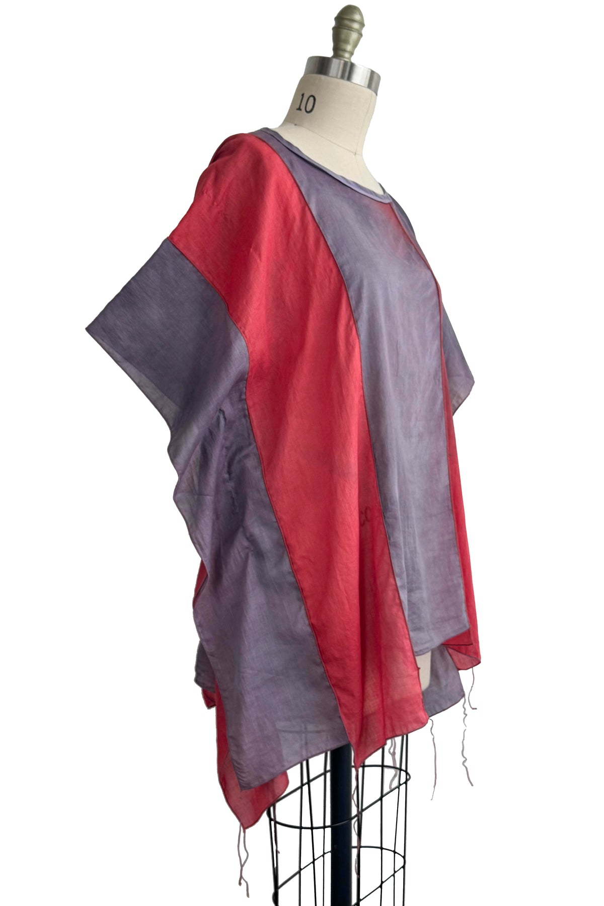 Strip Top | Silk Cotton Blend | Lavender & Coral Pink