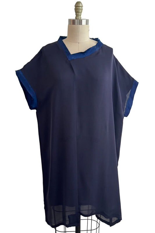 Petra Tunic | Silk Georgette | Navy | Large